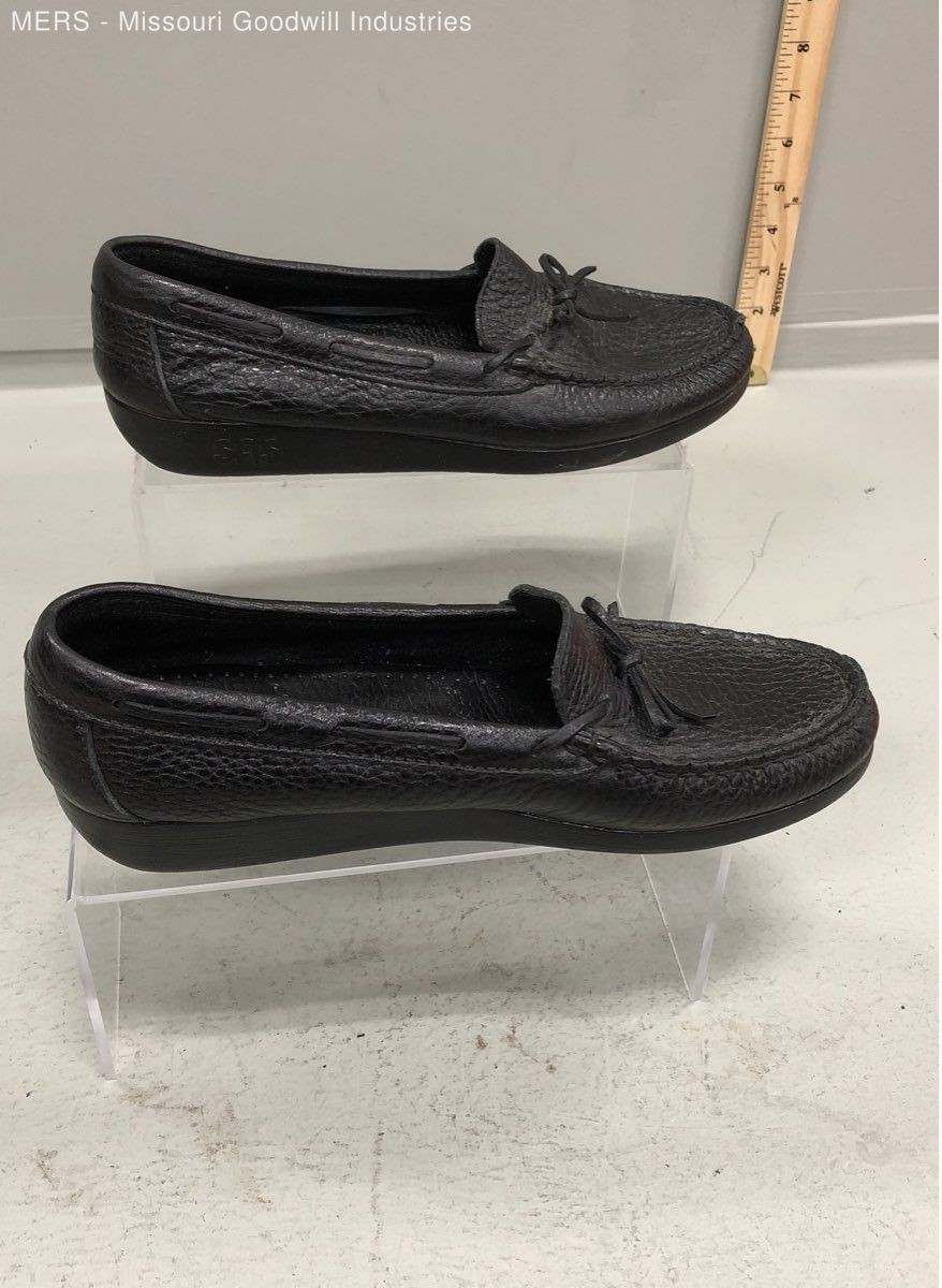 SAS Siesta Black Leather Handsewn Moccasin Comfort Loafers Women’s Size 9 M