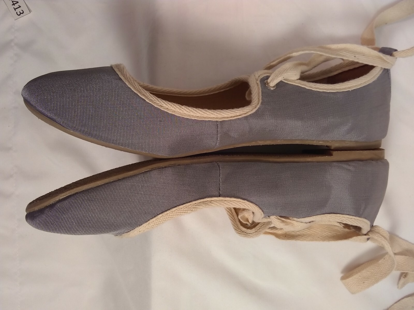 Urban Outfitters COOPERATIVE Lace-up Grosgrain Ballet Skimmer Flats Sz-10 f413