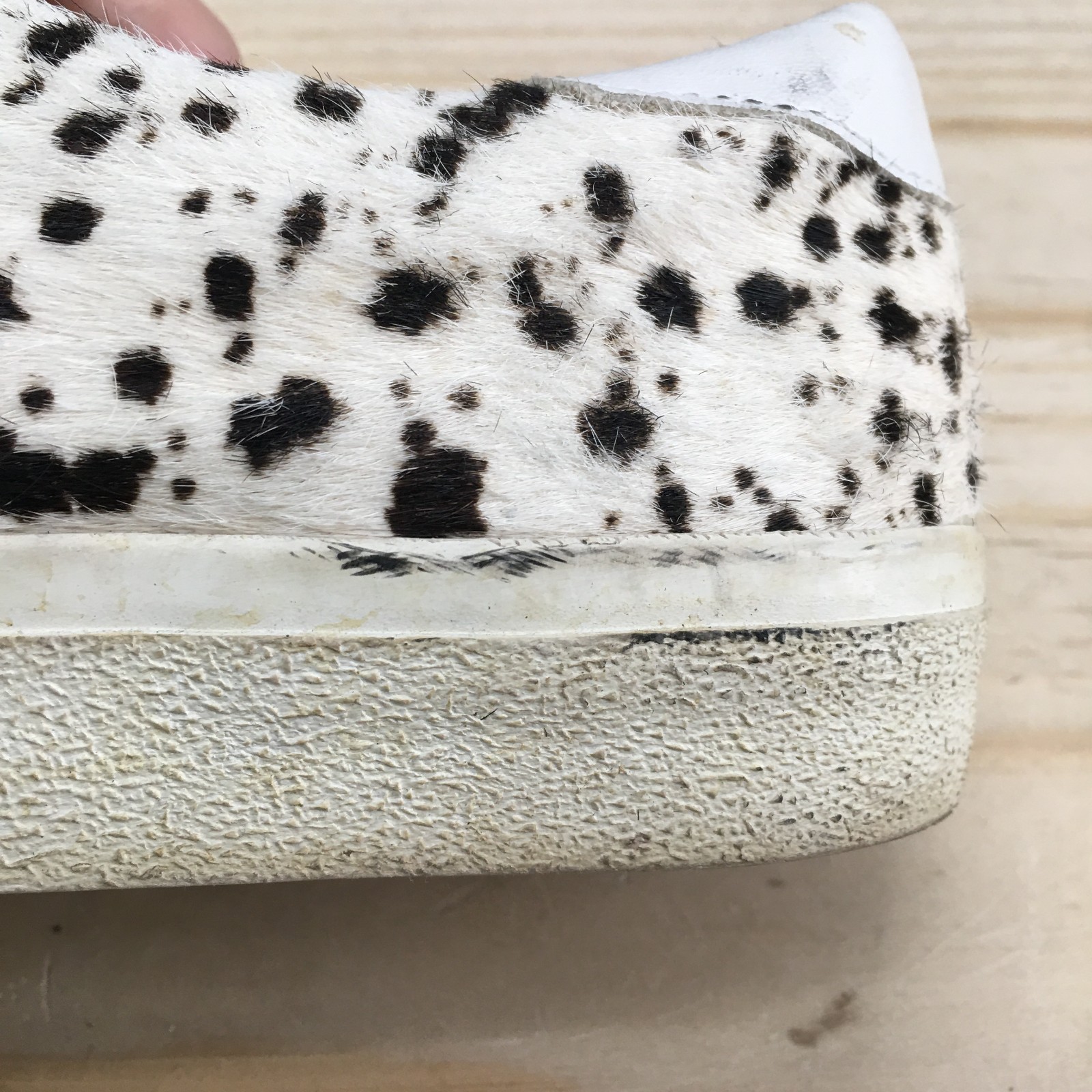 Madewell Shoes Womens 9.5 M Mens 6 M Sidewalk Low Sneakers White Dalmatian Print