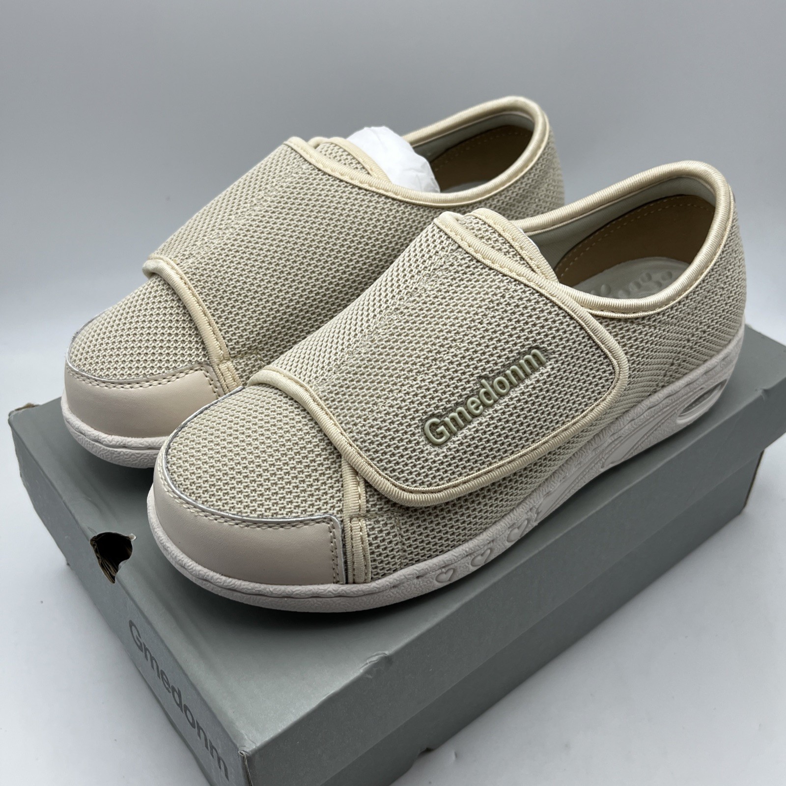 Gmedonm Womens Wide Shoes Adjustable Strap Diabetic Edema Orthopedic Cushion