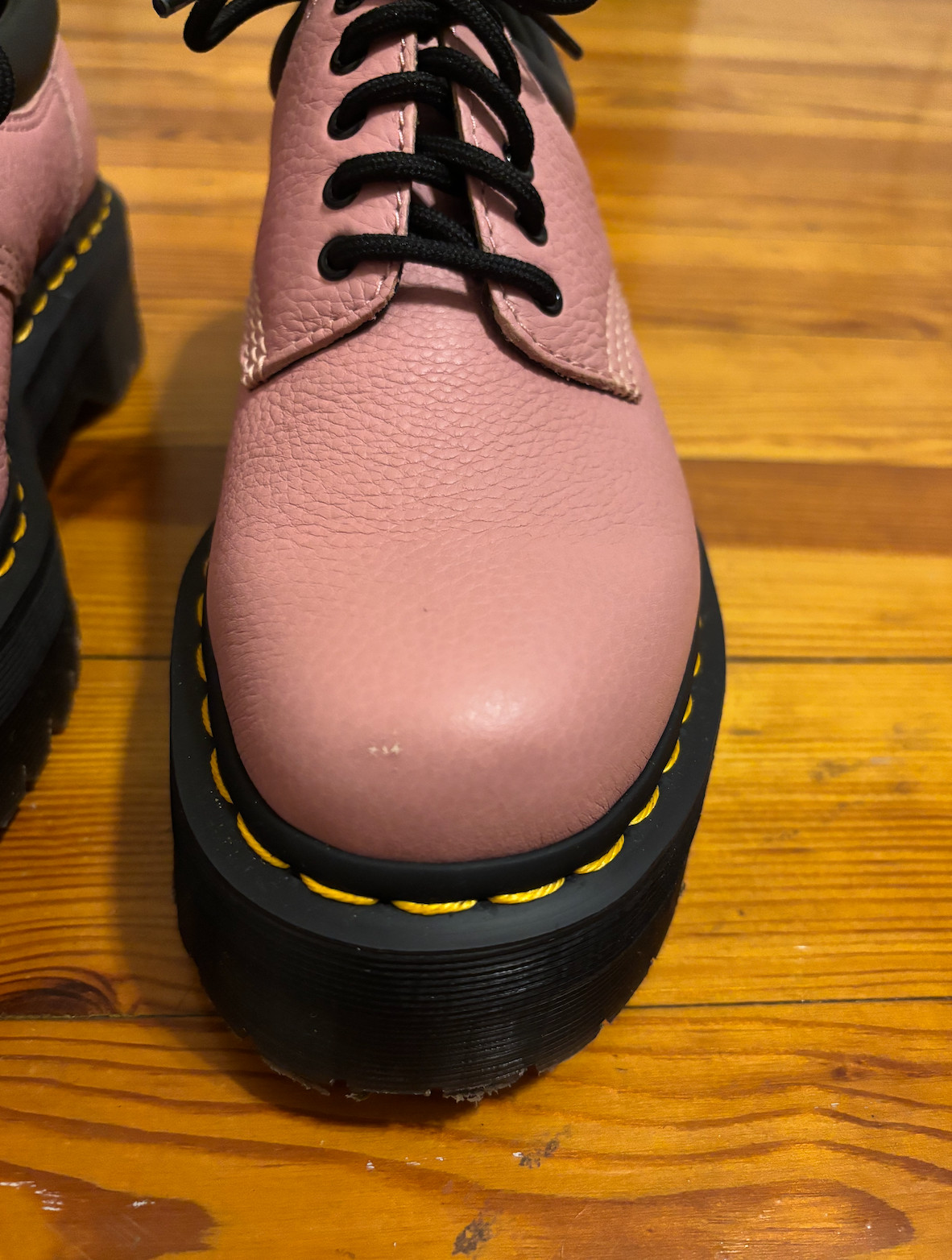 Dr. Martens 8053 Pisa Leather Platform Casual Shoes, Women Size 8, Peach Beige