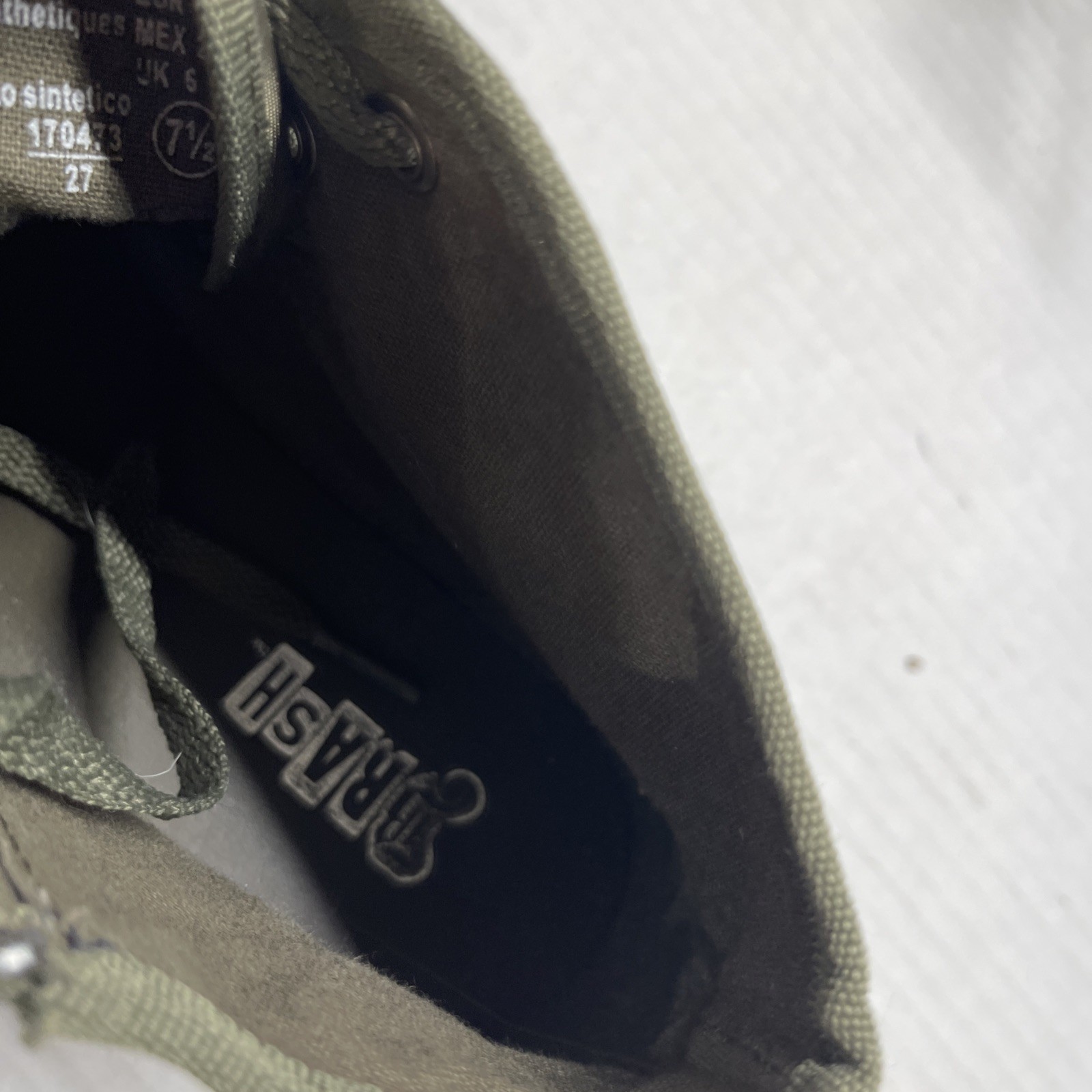 BRASH Army Green￼EMOJI BOSY Hi TOP ZIP SNEAKERS HEARTS PEACE Shoes