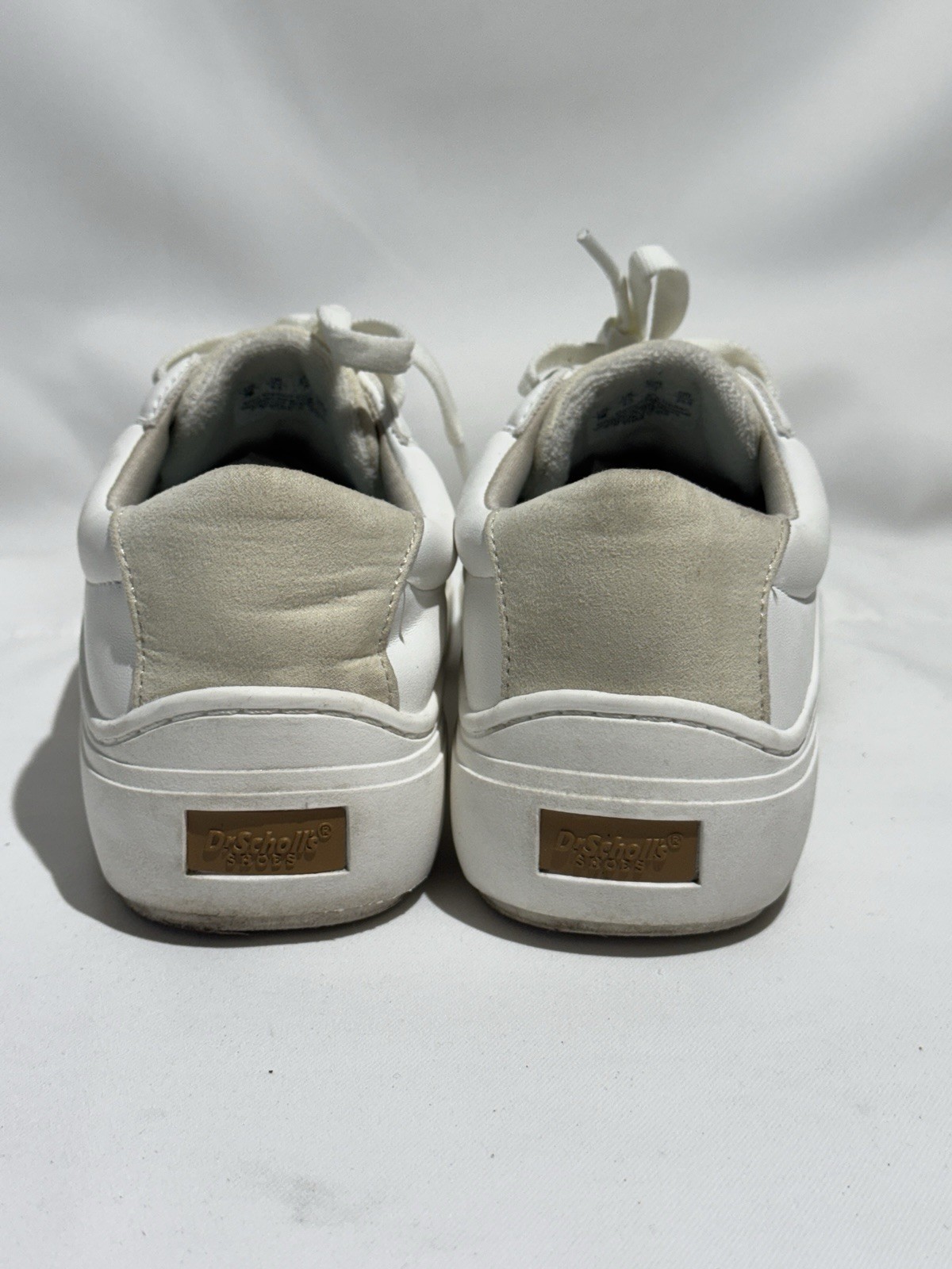 Dr. Scholl’s Time Off Sneakers Women’s 8M White Beige Leather Casual Shoes