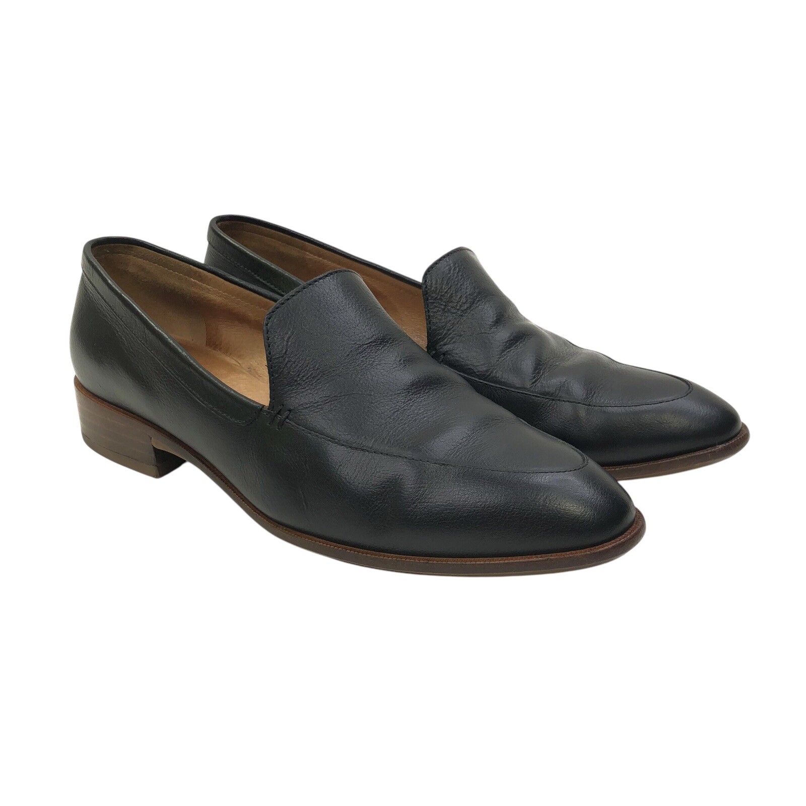 Madewell Women’s The Frances Leather Almond Toe Slip On Loafer Size 8.5 Black