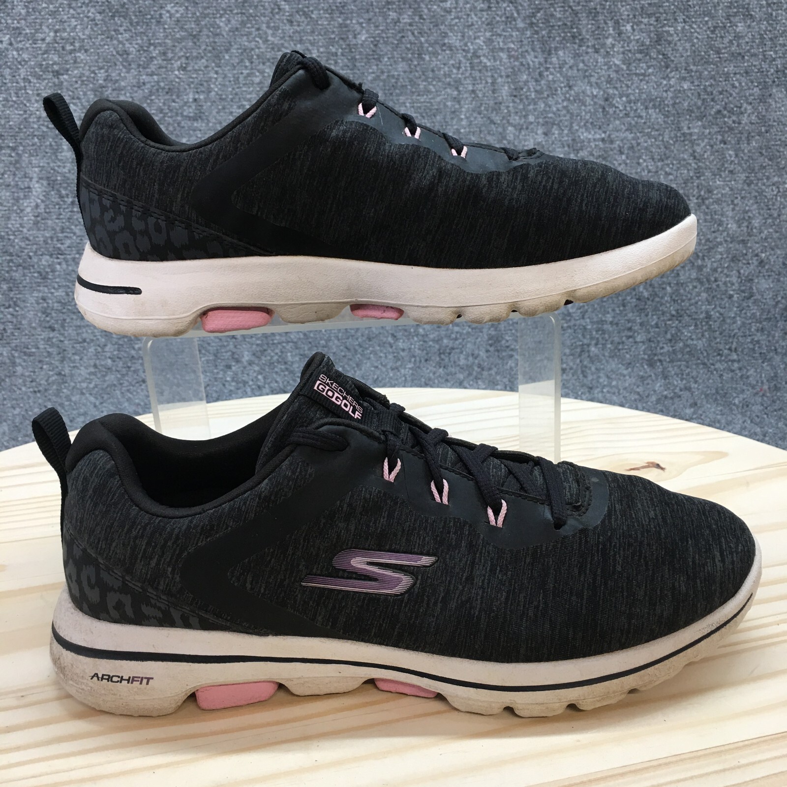 Skechers Shoes Womens 8 Go Golf Walk 5 Sneakers 123034 Gray Fabric Lace Up