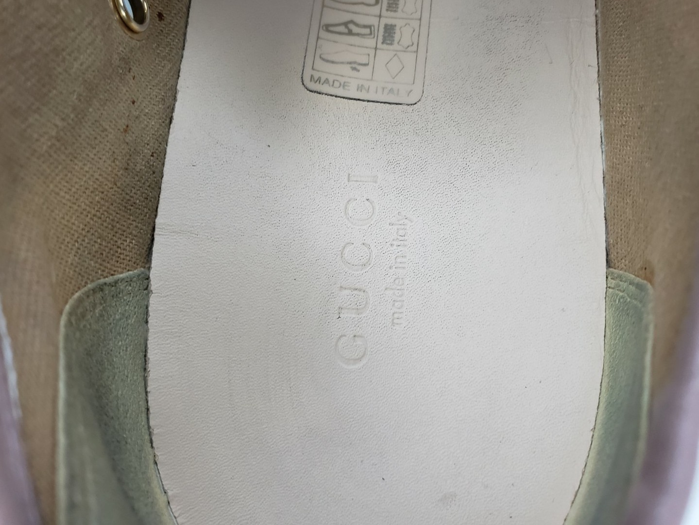 Gucci GG Canvas Low Top Sneakers Pink Suede Lace Up Womens EU 39 US 9