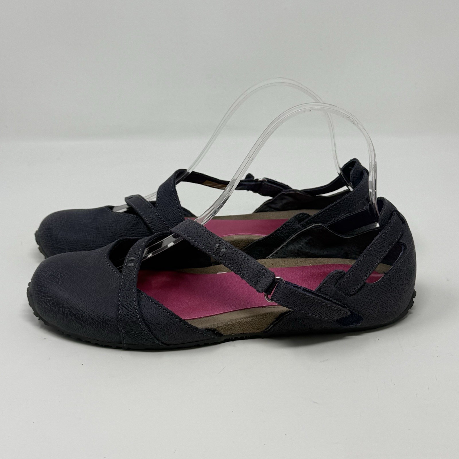 Ahnu Tullia II Mary Jane Shoes Womens 7.5 Blue Leather Casual Comfort Flats