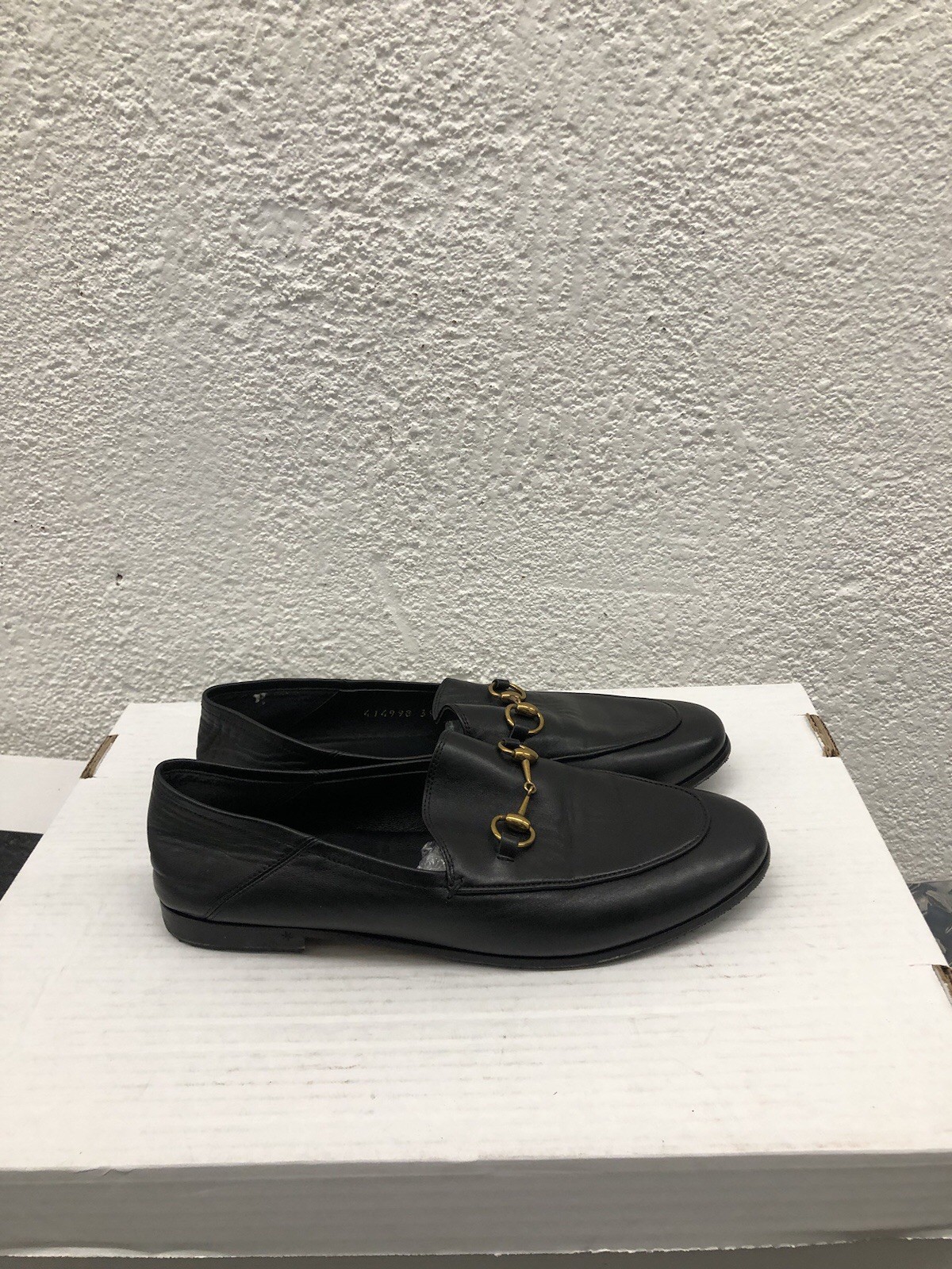 Gucci GG Horsebit Loafers Shoes Jordaan Leather Black 9 US 39 EU L405