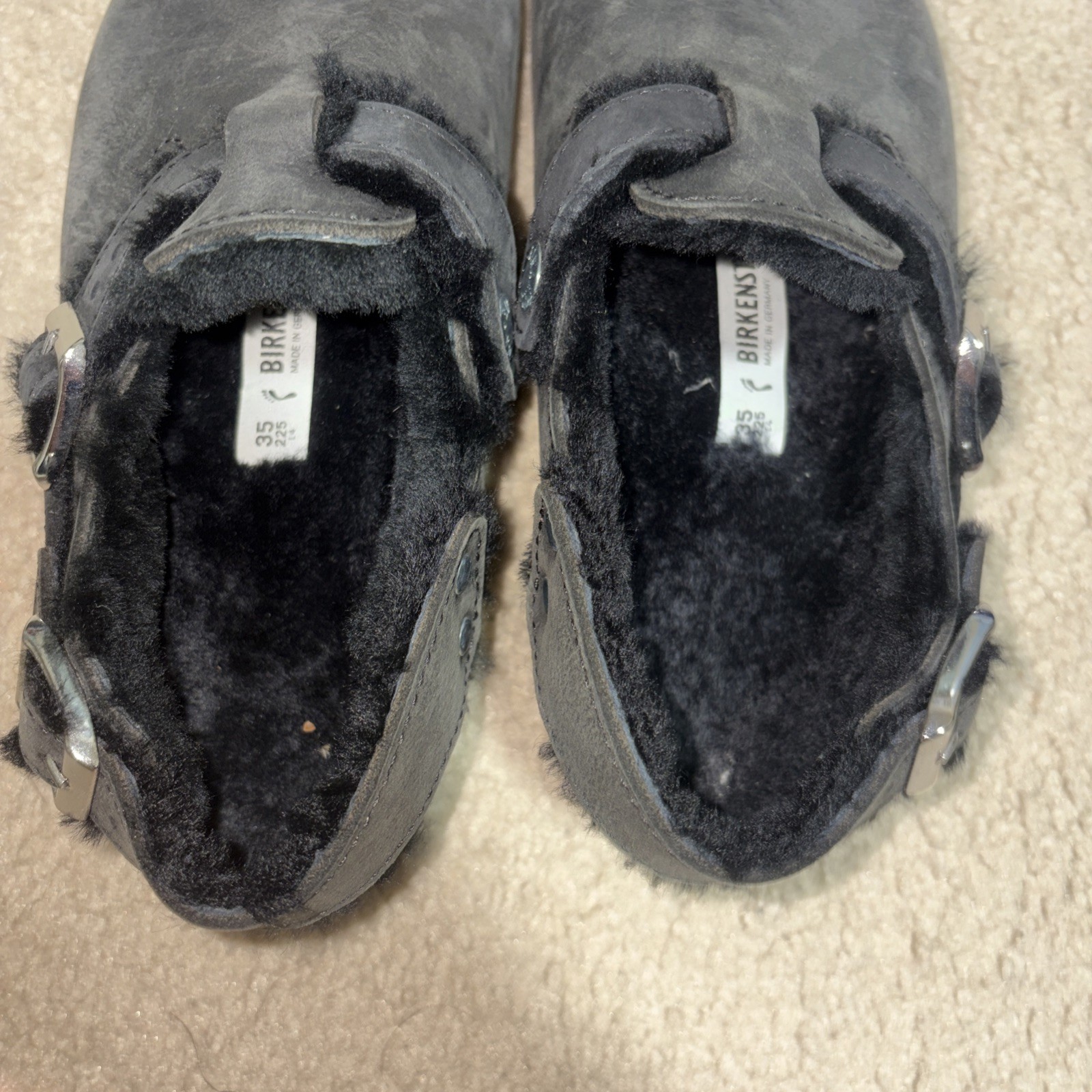 Birkenstock Tokio Shearling Black Natural Leather oiled clogs – US Women size 4