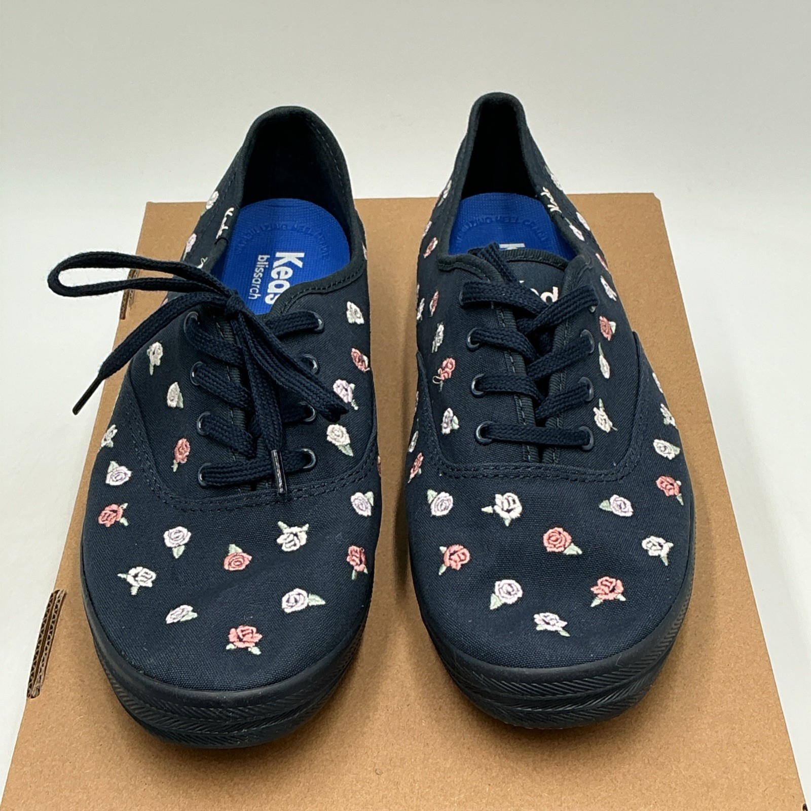 Keds Champion Sneaker Women’s 9 Navy Pink Rose Embroidered Canvas Shoes Ebay2747