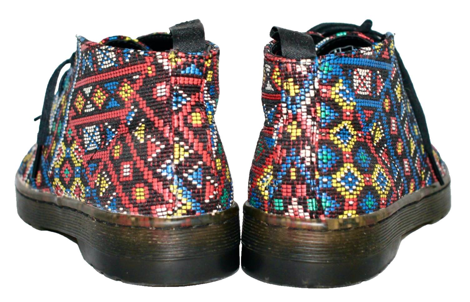 DR MARTENS Daytona Desert Boot Women Size 6 Multicolor Woven Aztec Mosaic