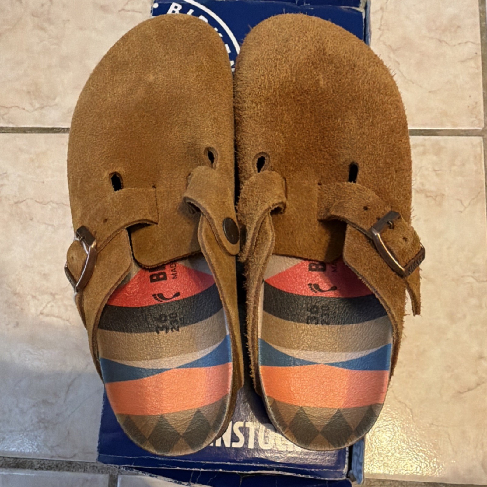 Birkenstock Boston B Brown Suede Clogs Women’s EU 36/5w Narrow Fit