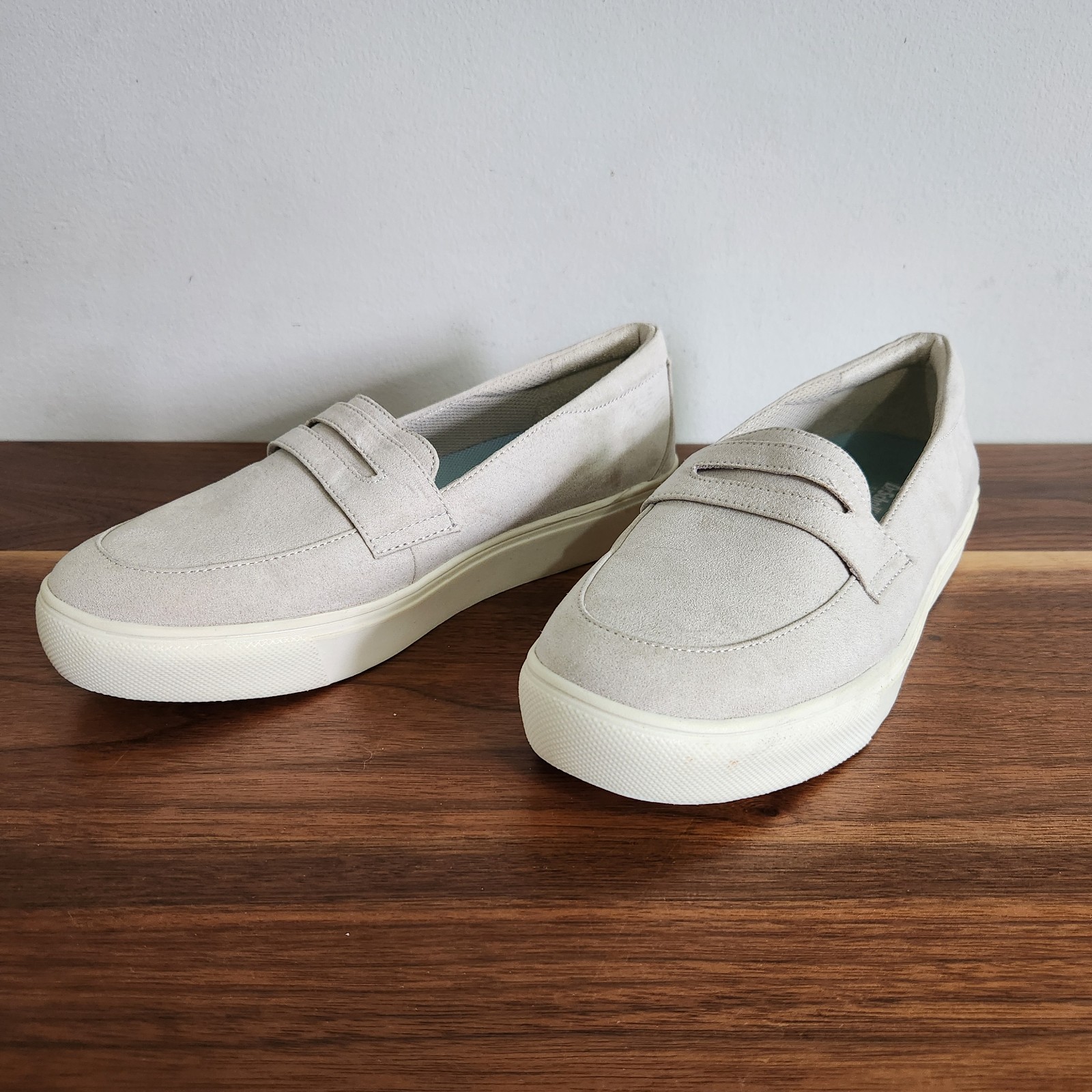 Dr Scholls Nova Sneakers Womens 10M Slip On Comfort Loafer Shoes Light Gray