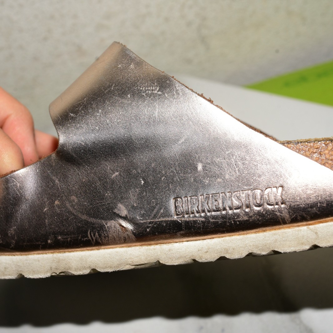 Birkenstock Arizona Leather Metallic Rose Gold Soft Women 41 N