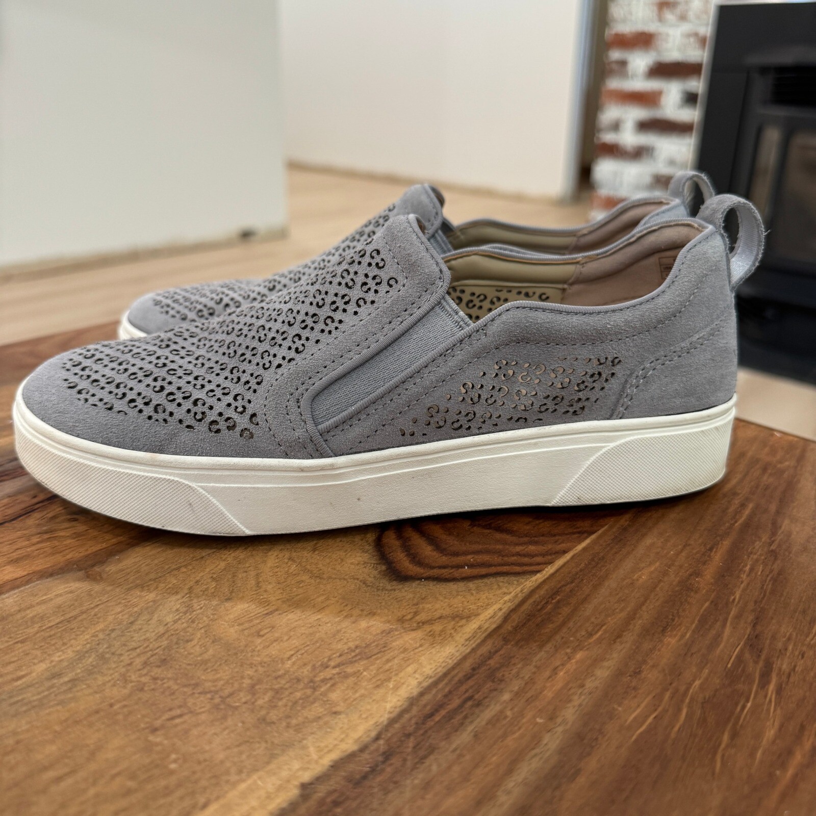 Vionic Kimmie Slip On Sneakers Perforated Comfort Shoes Slate Grey 7.5 Boho