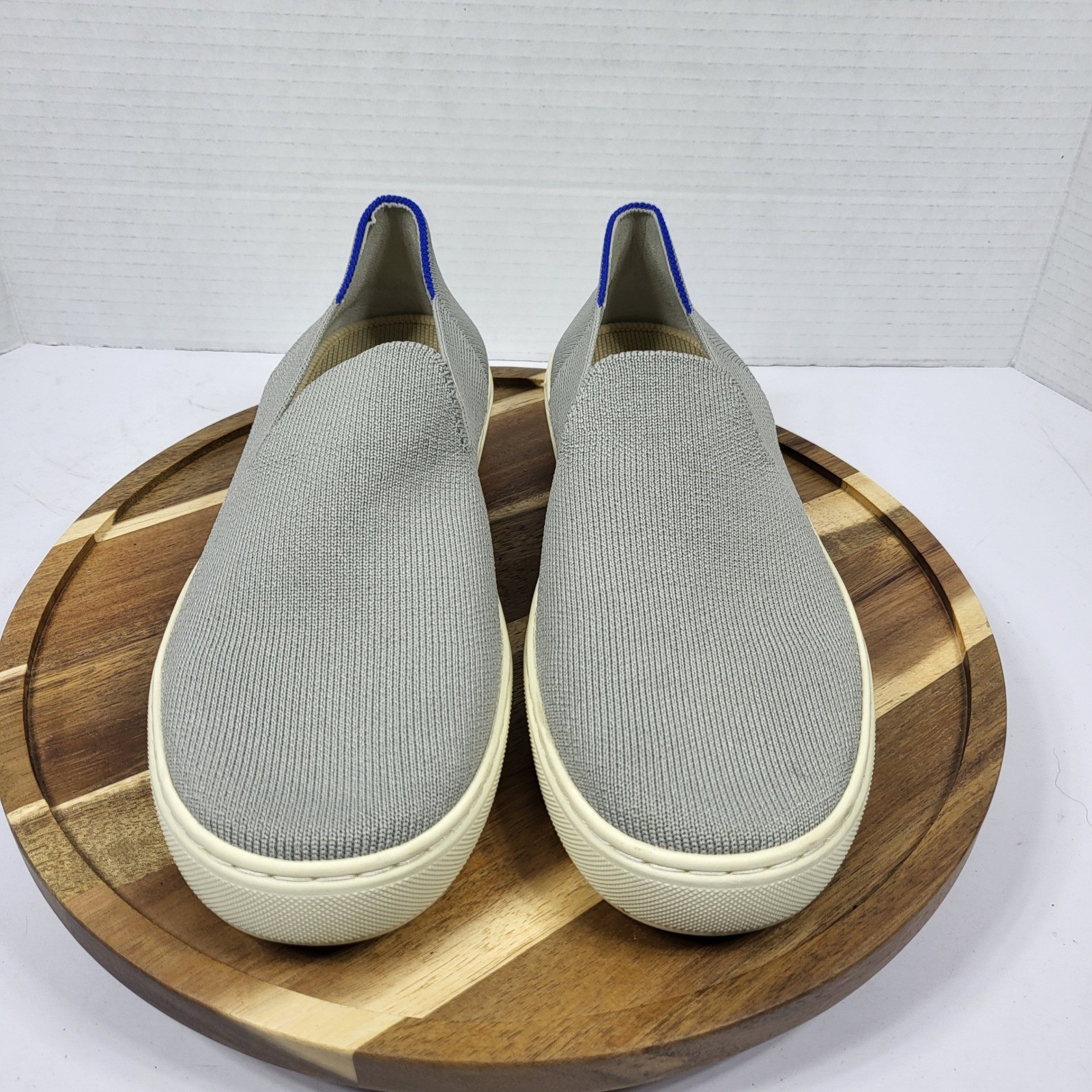 Rothys The Sneaker Slate Grey Womens 8 Slip On Knit Washable Shoes 006-176