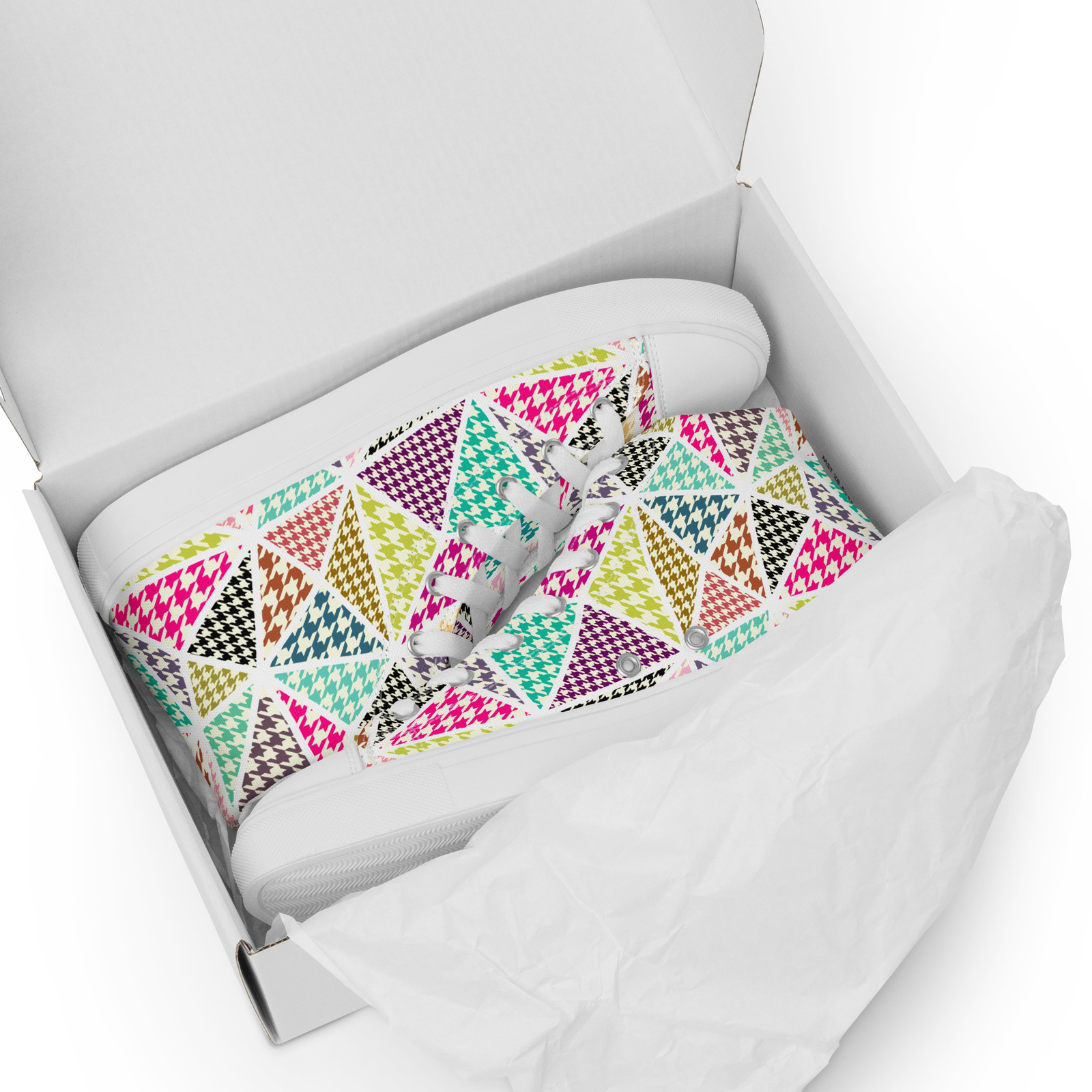Geometric Graphic Print Women’s high top canvas shoes