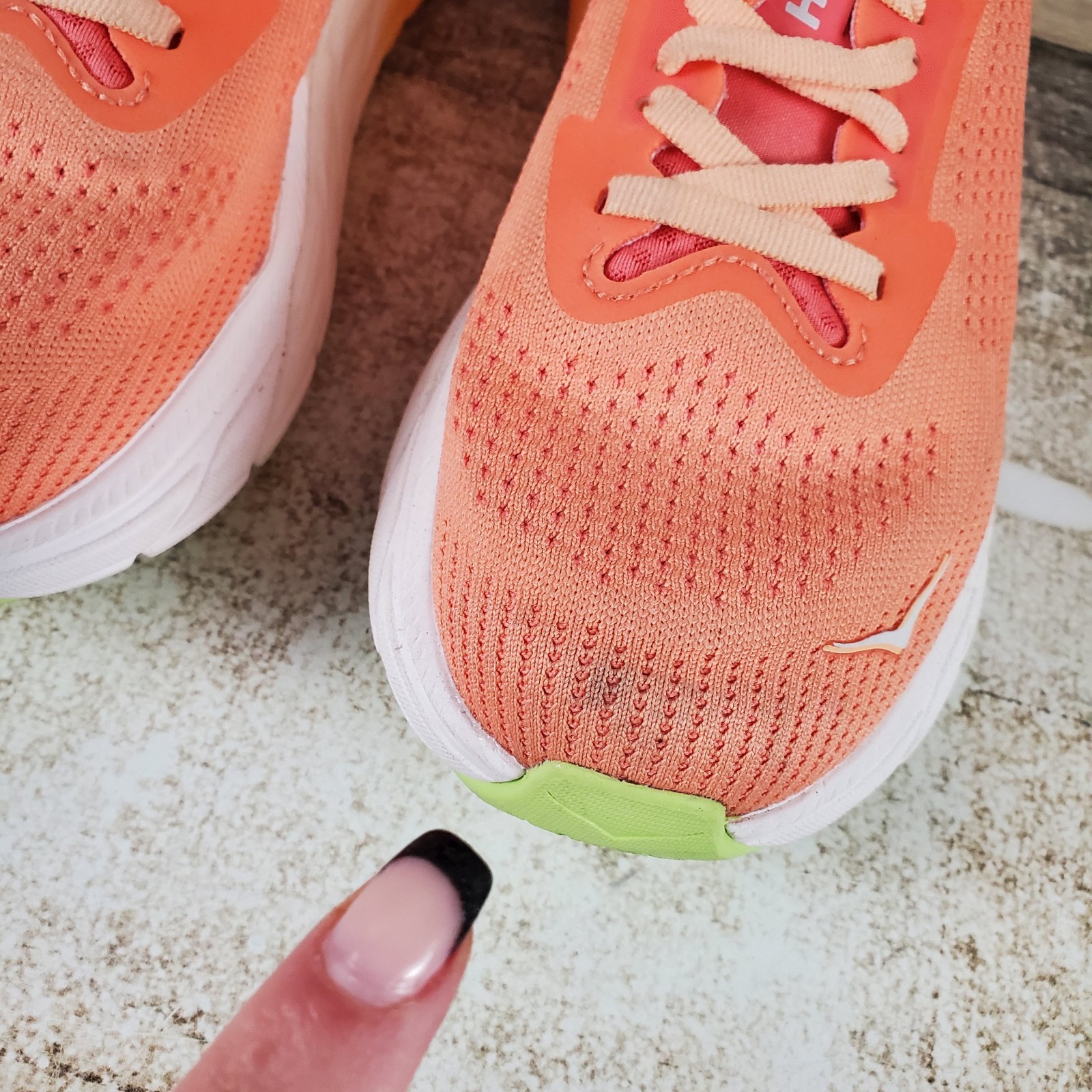 Hoka One One Arahi 7 Womens Shoes Sz 5.5 B Running Orange White Lace-Up Sneakers