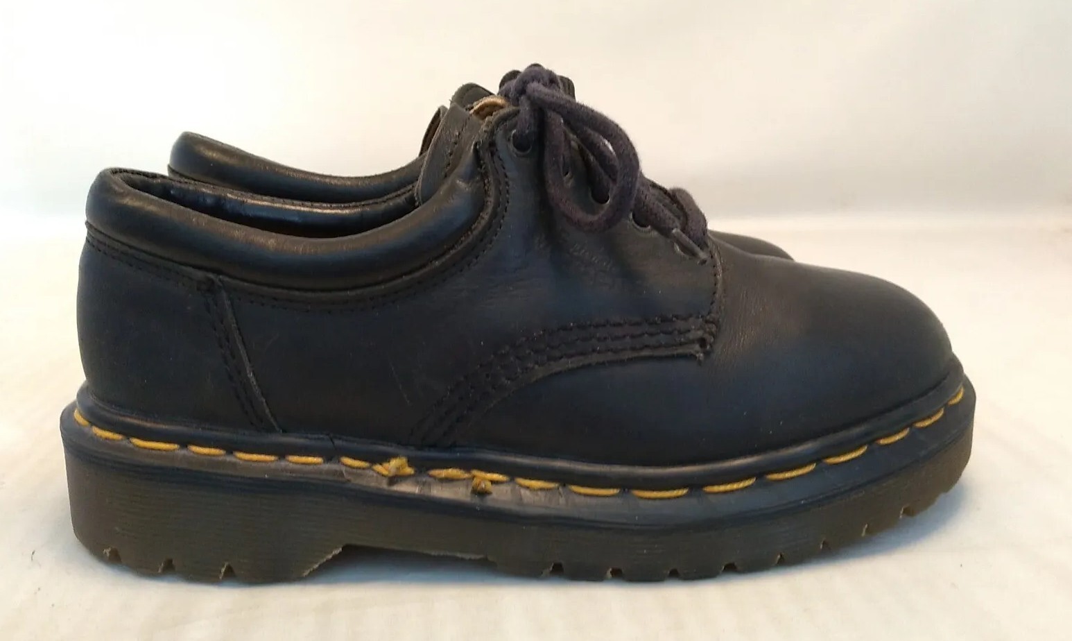 Dr Martens Shoes Sz 3 Doc Black Leather Shoe 8053 5 Eye
