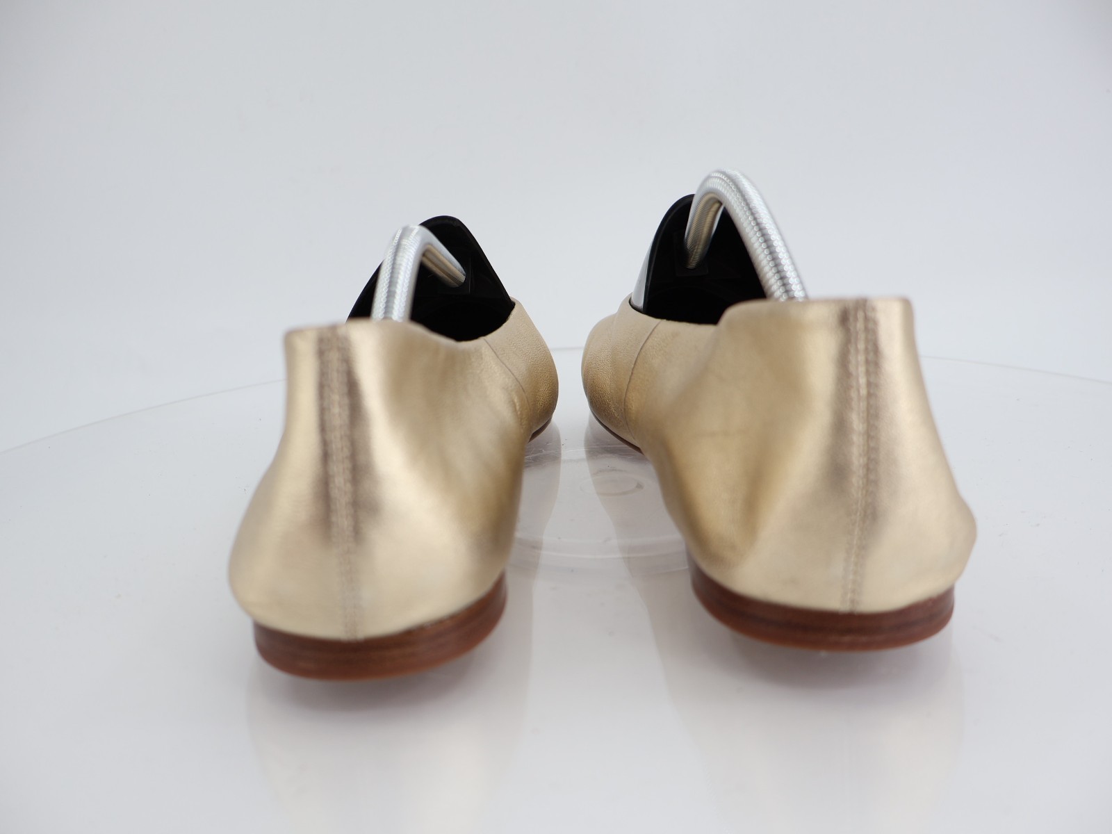 Vince Leah Ballet Flats Size 13 Gold Metallic Leather Square Toe Slip On Comfy