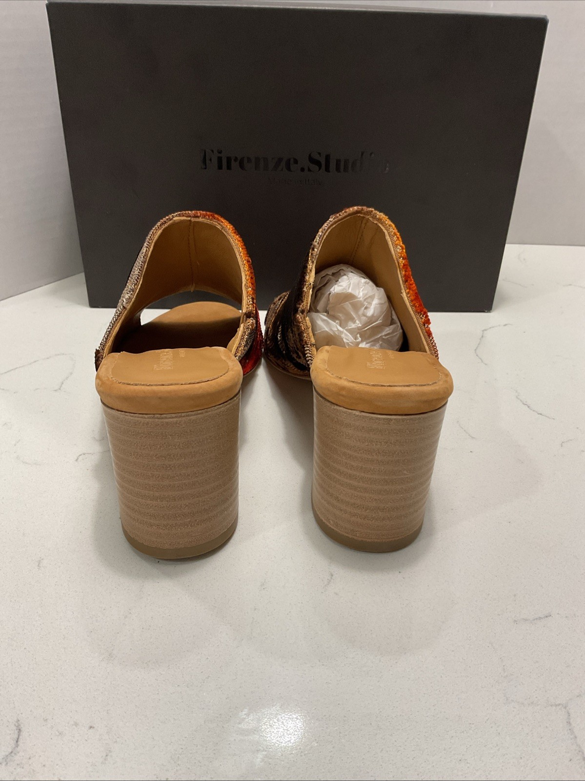 Firenze.Studio Garbo ombré velvet burnout slip-on mules- Size 7 US