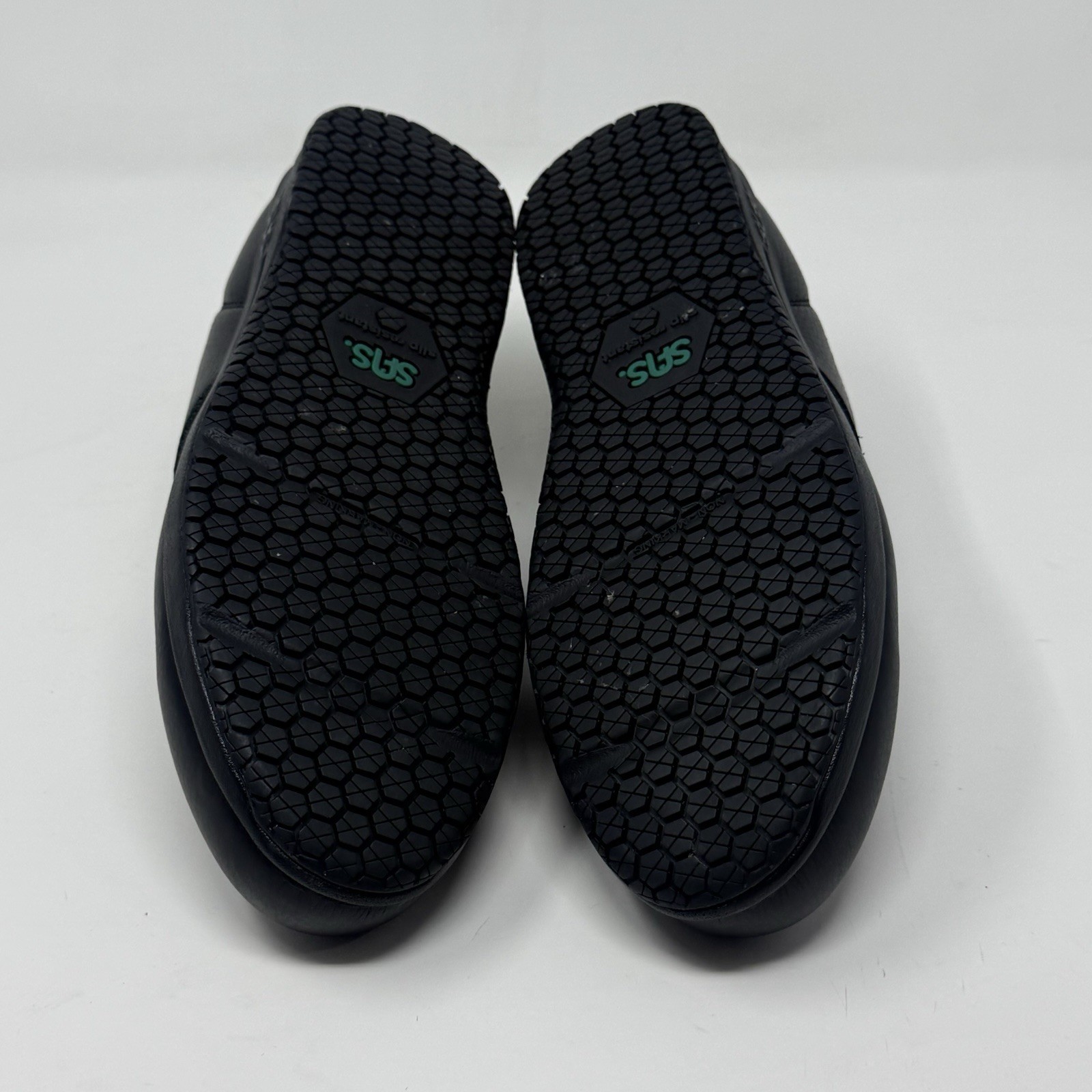 SAS Liberty Shoes Womens 9.5 M Black Leather Slip Resistant Comfort Work Sneaker