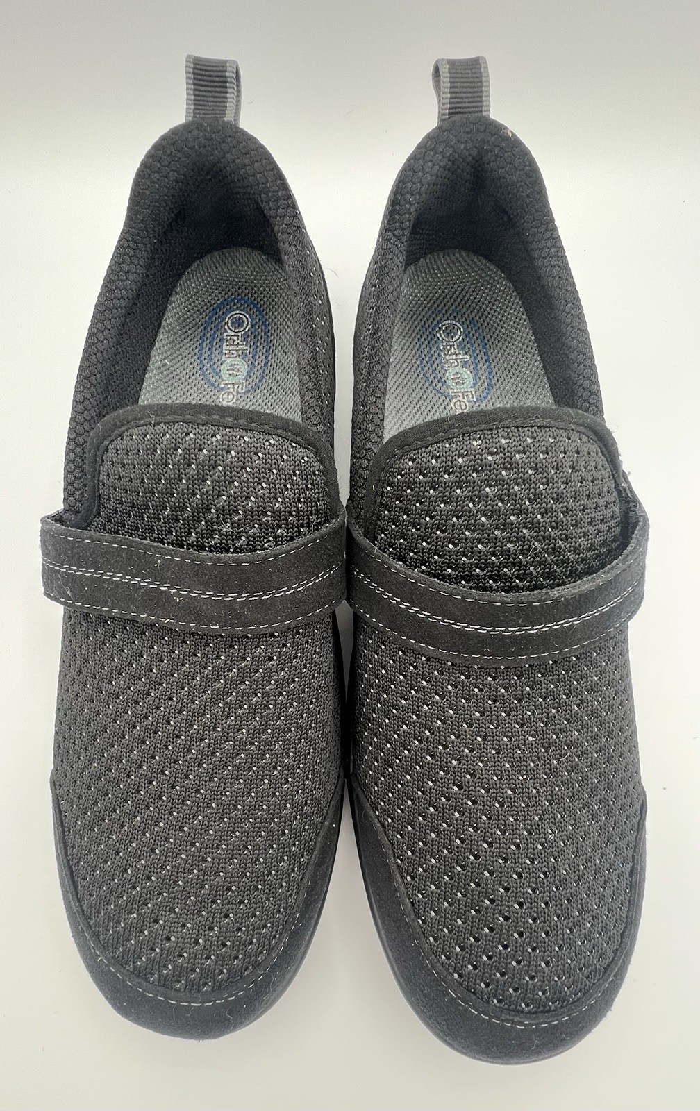 Orthofeet Quincy 821 Black 10 B Medium Women’s Slip On Comfort Shoes EUC