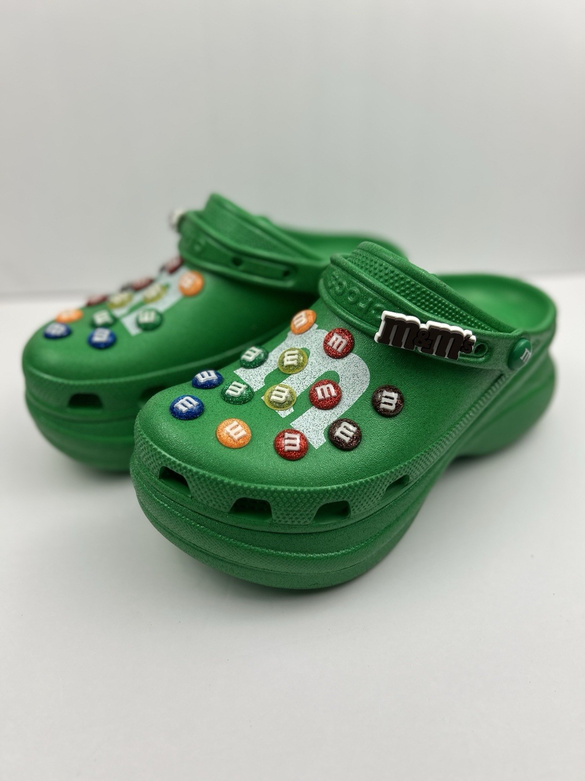 M&M’s x Crocs Classic Bae Platform Clog Green Multi Glitter Womens Size W9