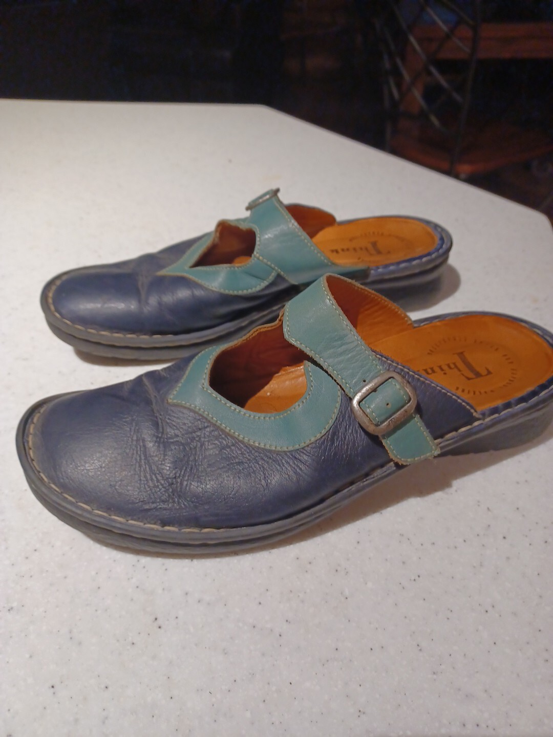 Think! Womens Leather Clogs Germany European Comfort Shoes EU 38 US 7 Lagenlook
