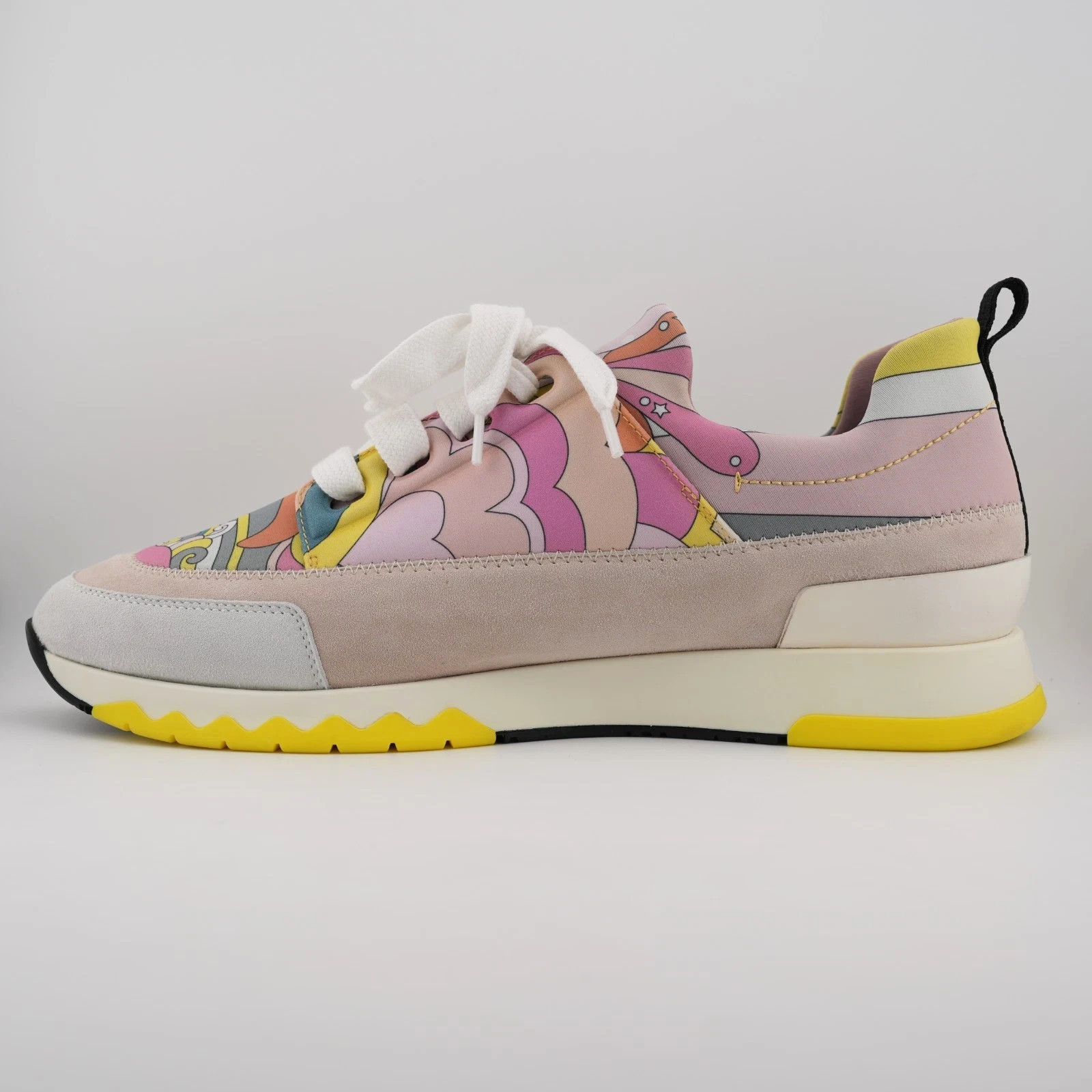 Hermes Multicolor Print Canvas and Suede Stadium Low Top Sneakers Women’s 9