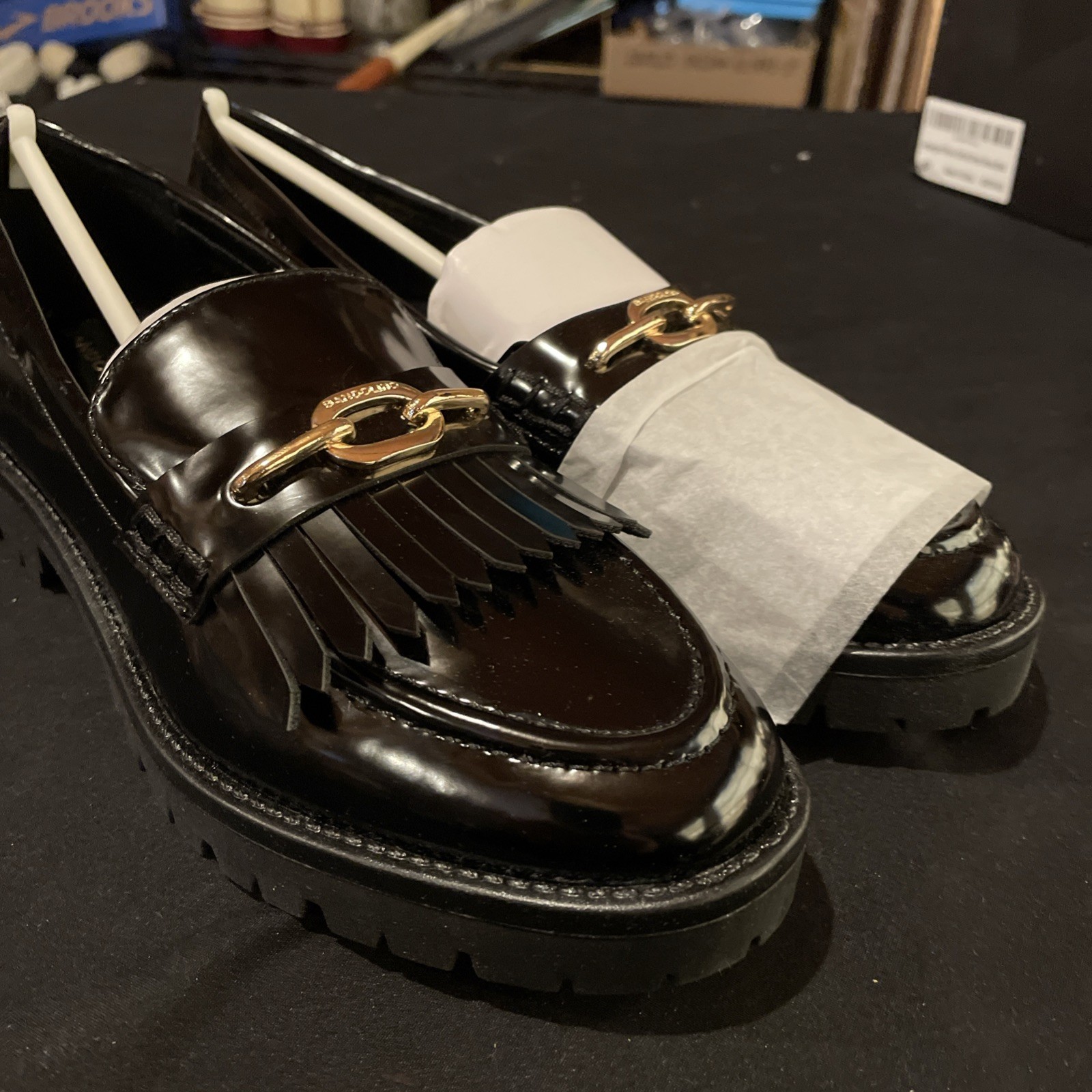 Bandolino Florida Lug Loafer in Black Peacock Brand NEW Women’s Sz 7 M