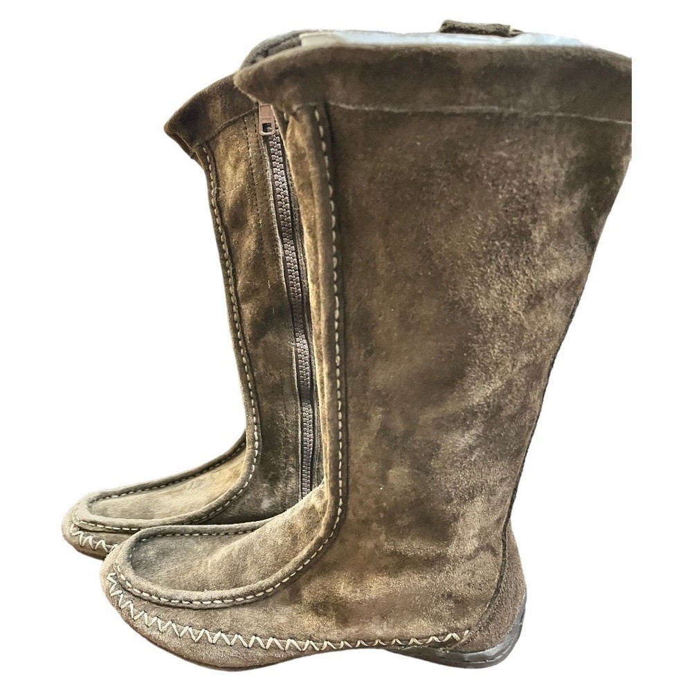 New Gola Suede Mid- Calf Boots , Side Zip, Black or Brown in Multiple Sizes