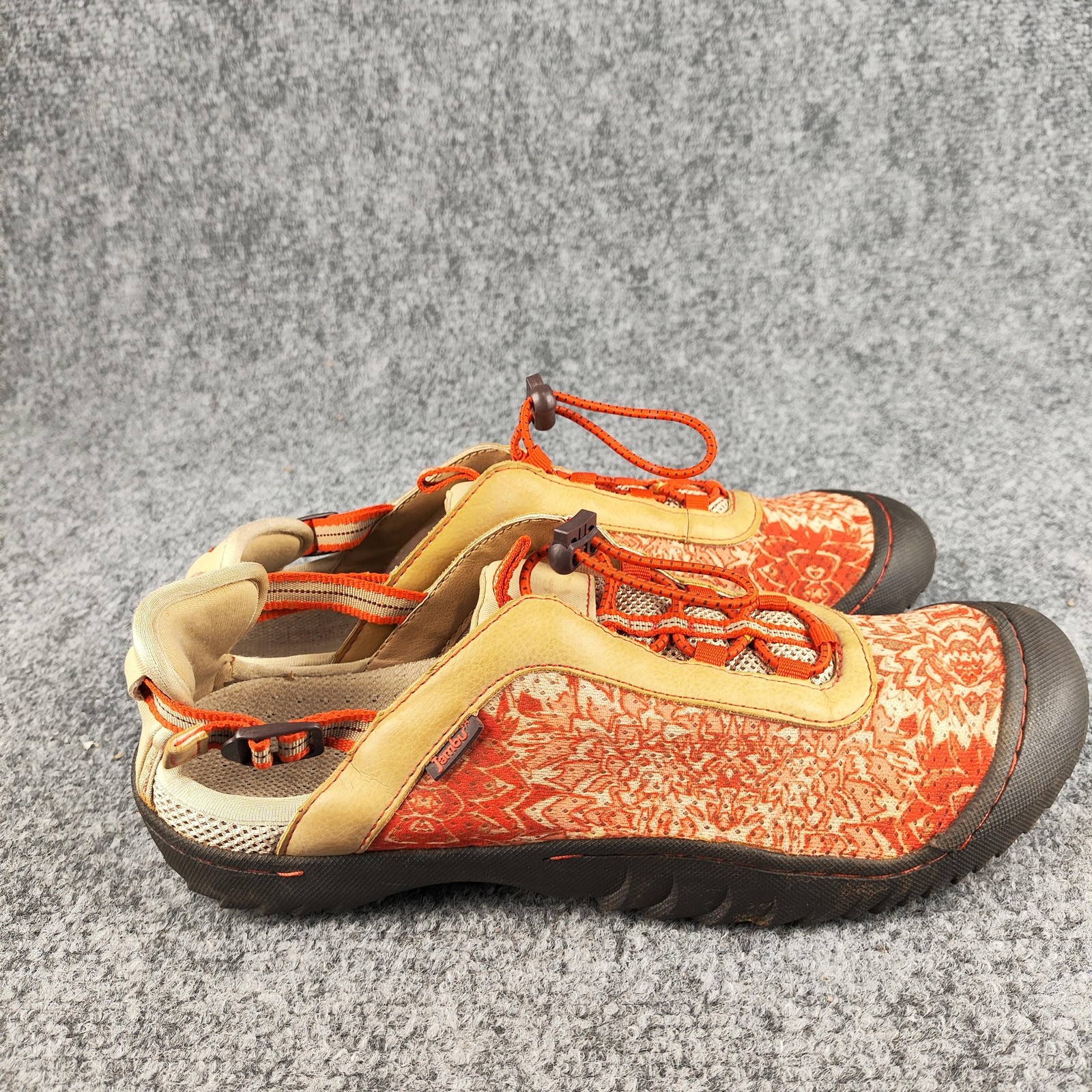 Jambu Shoes Womens Size 10 Orange Floral Walking Sneakers All Terra Design