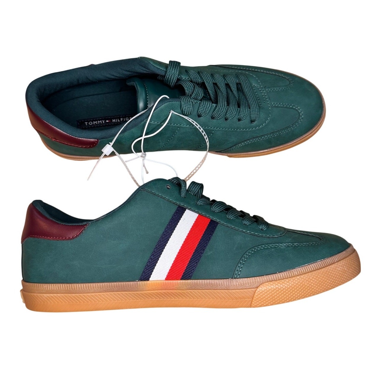 New Tommy Hilfiger Classic Sneaker Green Red/White/Blue stripe Womens sz 10