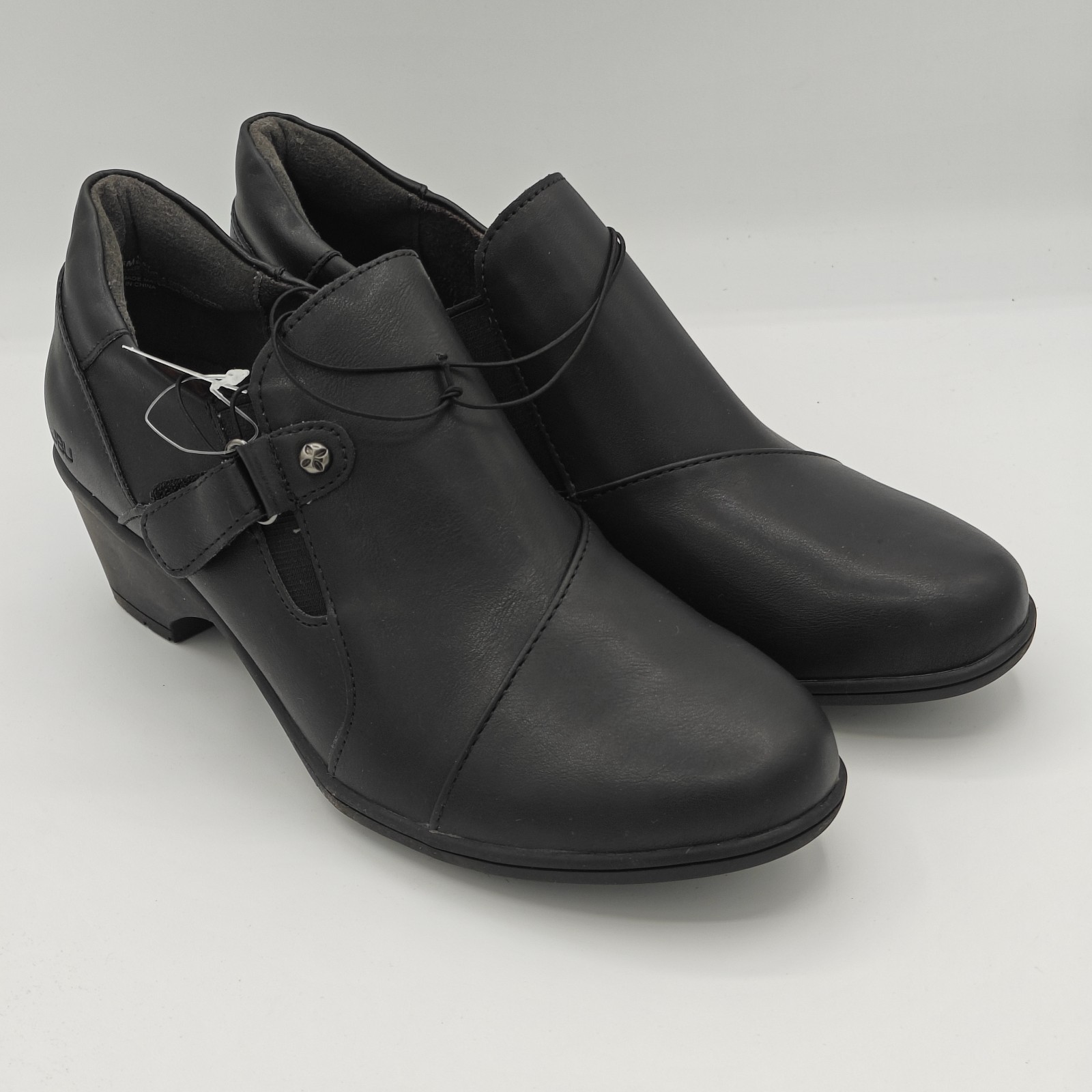 JBU Kyley Ladies’ Heeled Adjustable Comfort Shoes, Black/Brown