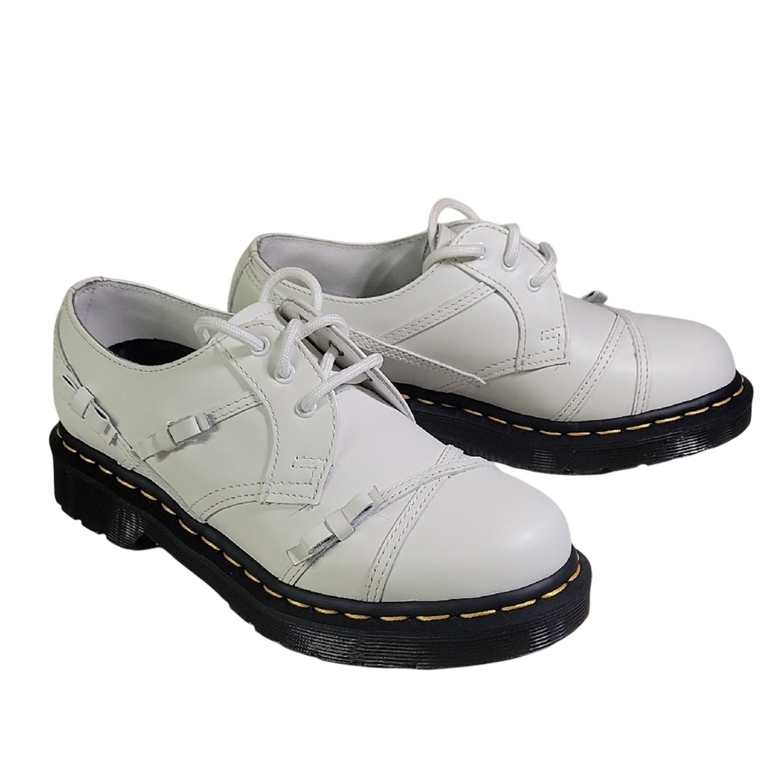 Dr. Martens 1461 Bow Lace Up Oxford White Leather Shoes Womens Size 5 NEW