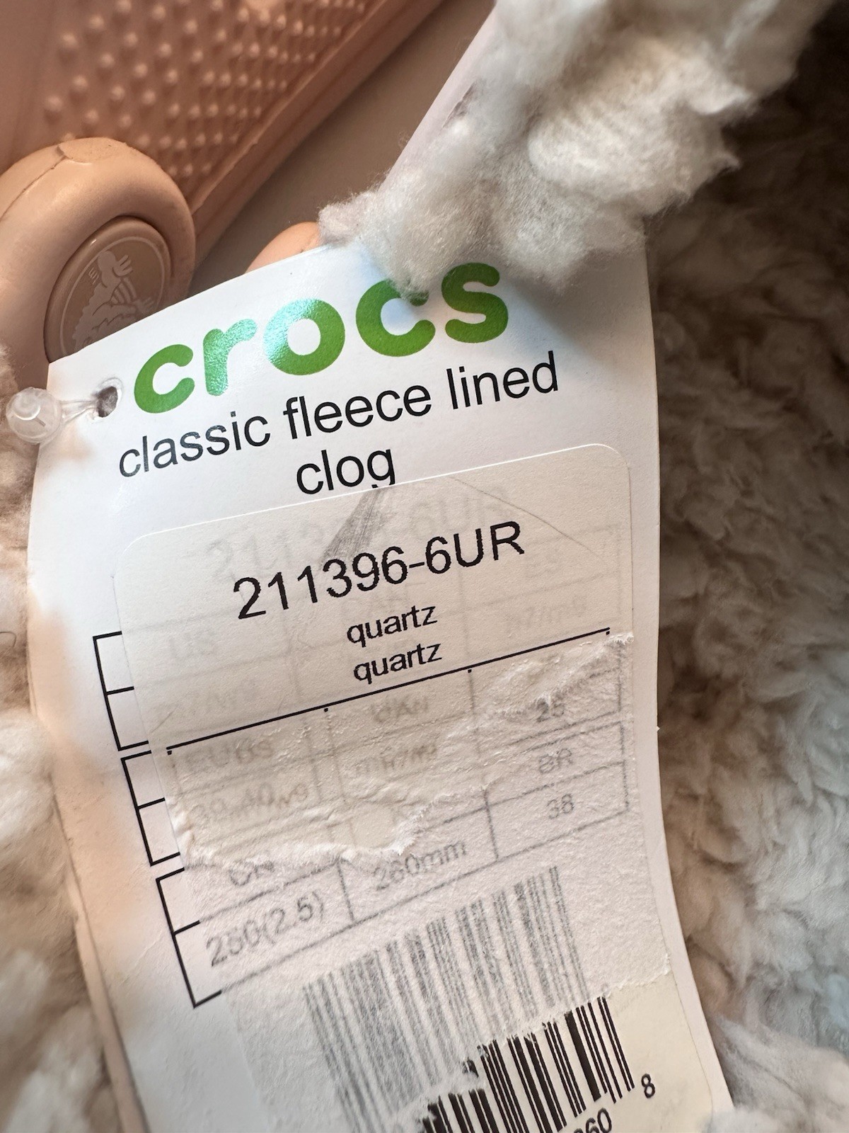 NEW Crocs Classic Fleece Lined Clog Slip On Comfort Quartz Pink Size 9 Womens