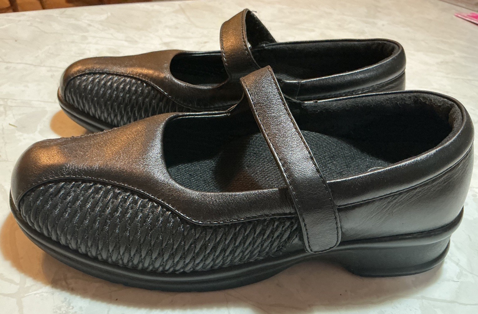 Propet Shoes Womens Size 6.5 Medium Black Leather Mary Jane Comfort Walking