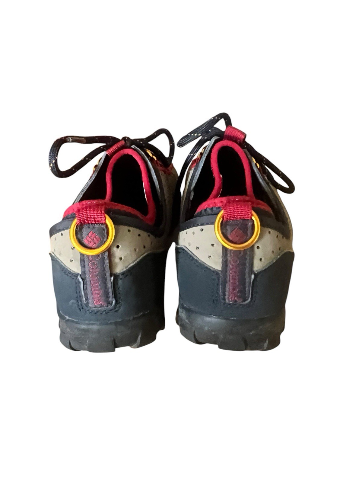 COLUMBIA Mens Red, Navy & Tan Suede Water Shoes Snake River Trainer Size 8.5