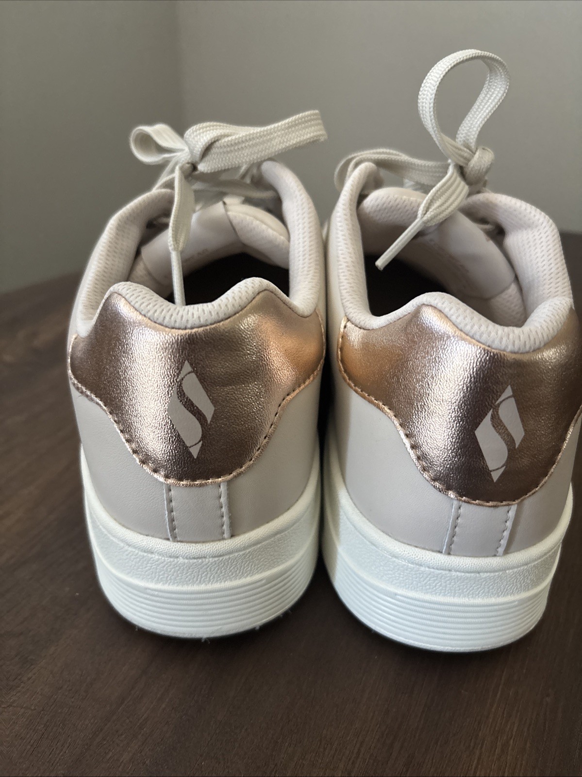 Skechers Shoes Wm Sz 9 Uno Court Natural Leather Lace Up Comfort Sneakers Rose