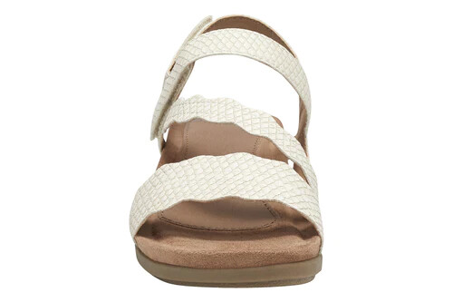 Womens Sandals Earth Origins Poppy Leather Recycled Slip Resistant Cream 8 WIDE