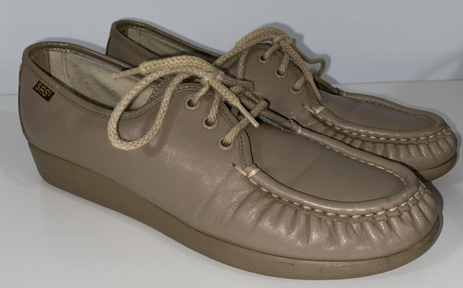 SAS HANDCRAFTED COMFORT SLIP RESISTANT WOMEN LACES WALKING SHOES BROWN 9