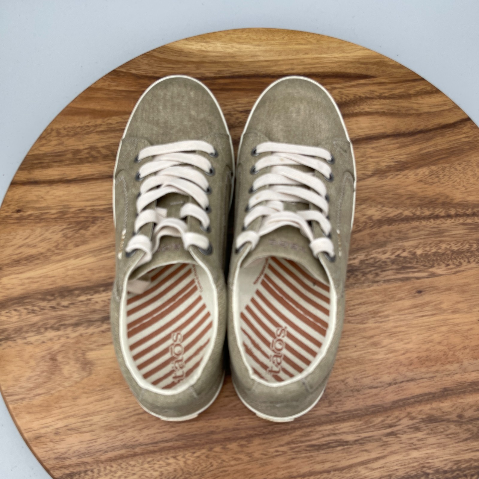 Taos Star Shoes Womens Size 9.5 Brown Wash Canvas Casual Comfort Walking Sneaker