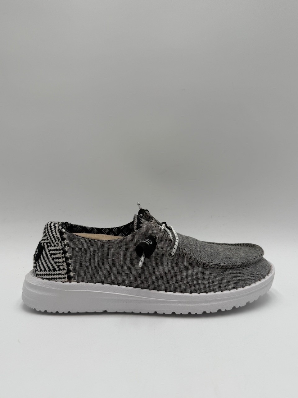 Hey Dude WENDY CHAMBRAY ONYX Women’s NEW Slip On Grey Multiple Sizes