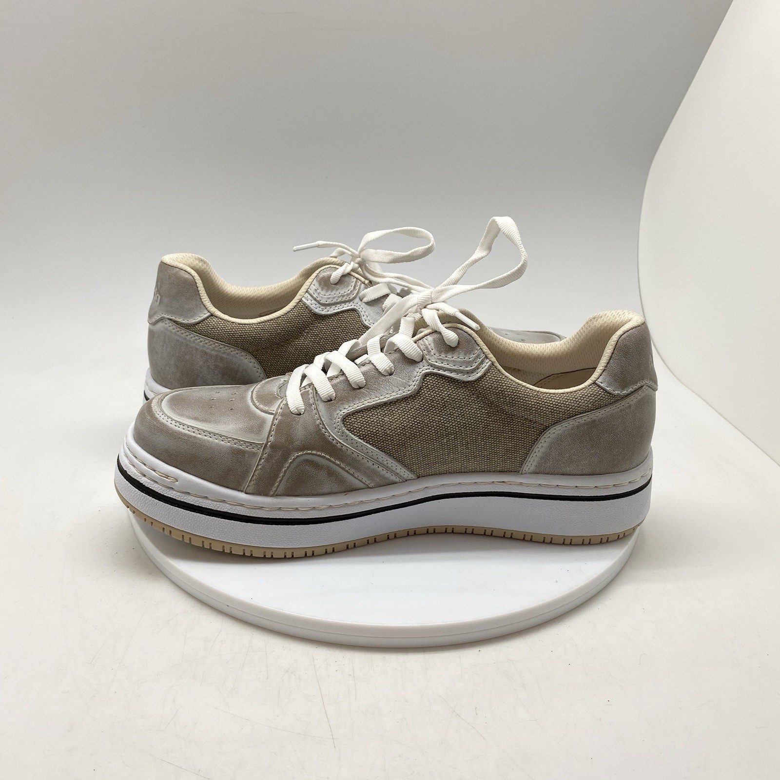 Alegria Sneakers Womens 39 EU 8-8.5 US Alyster Beige Casual Leather Lace Shoes