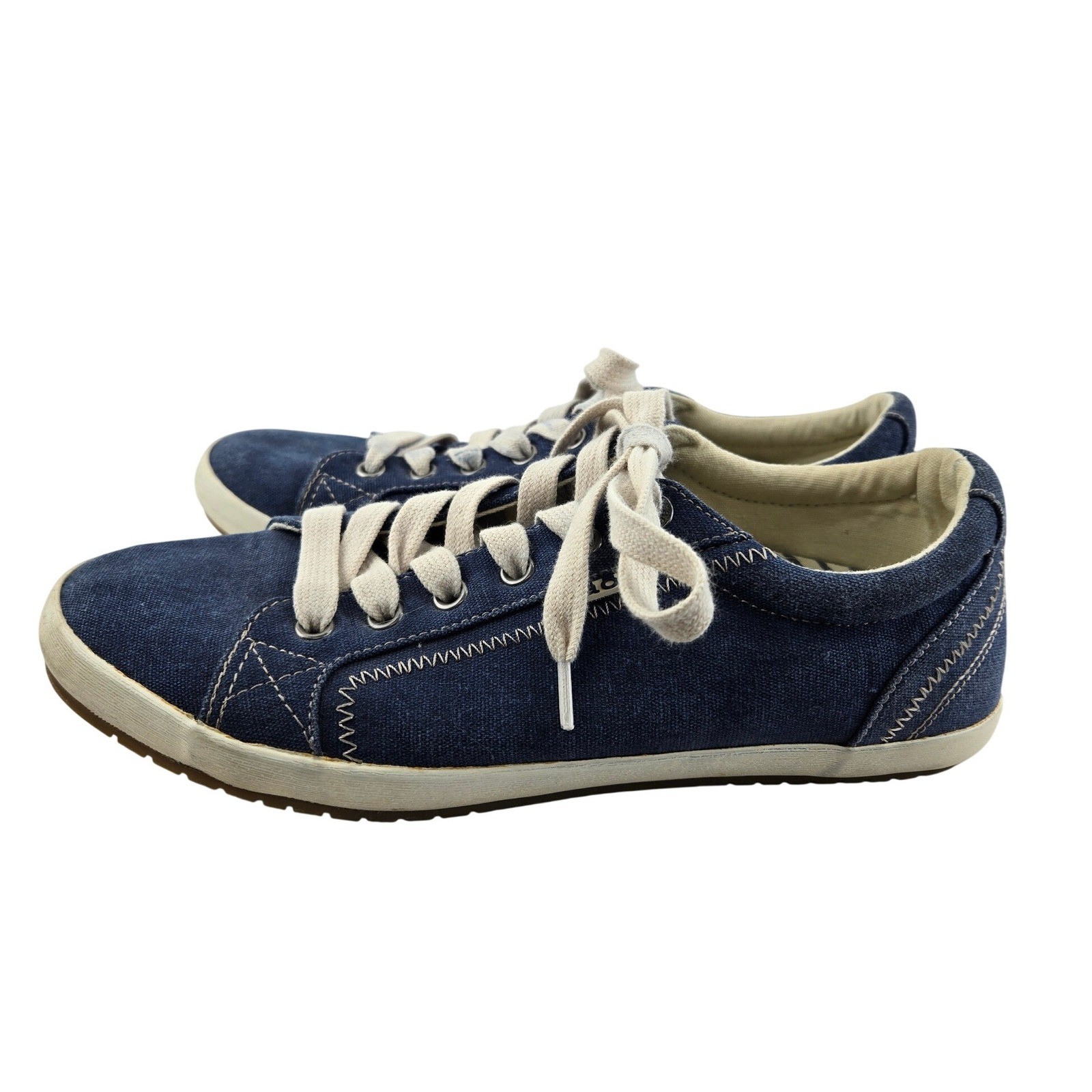 Taos Star Blue Wash Canvas Sneakers Womens 8.5 Lace-Up Comfort Shoes Denim