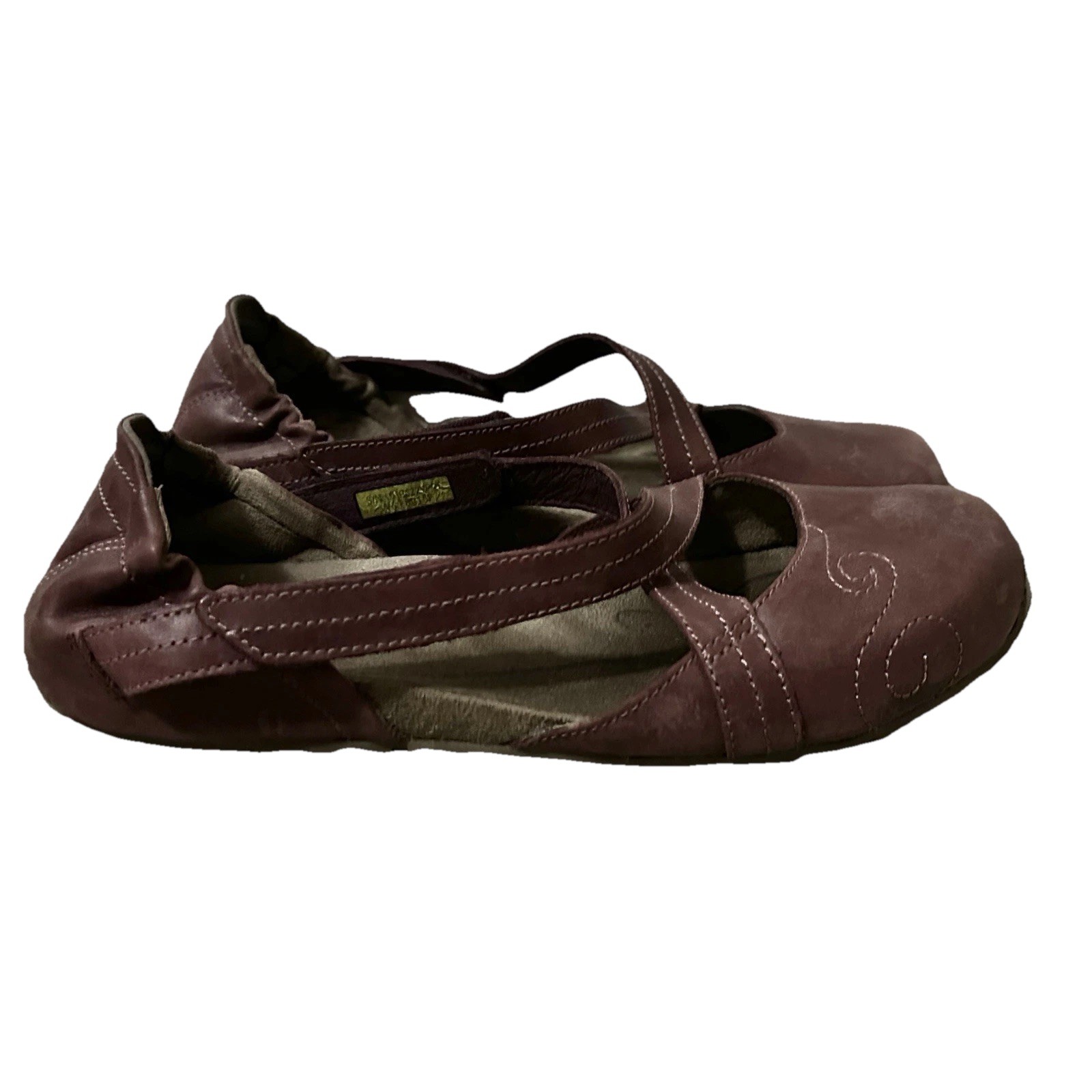 Ahnu Karma Latitude Leather Shoe Burgundy Women’s Size 6 Yoga Gorpcore Boho