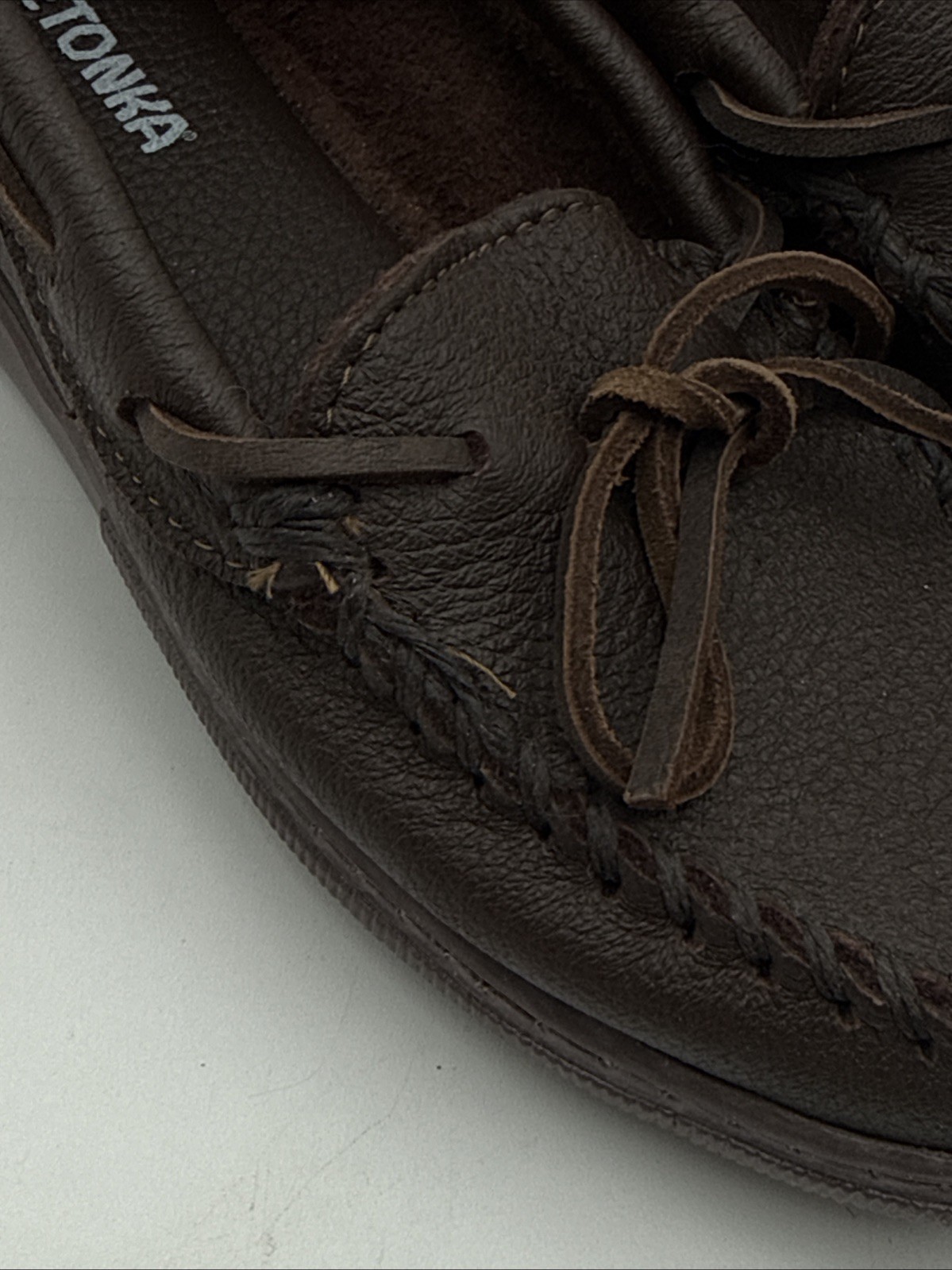 Minnetonka Brown Espresso Hardsole Moccasins 492 Size 8.5 – EUC