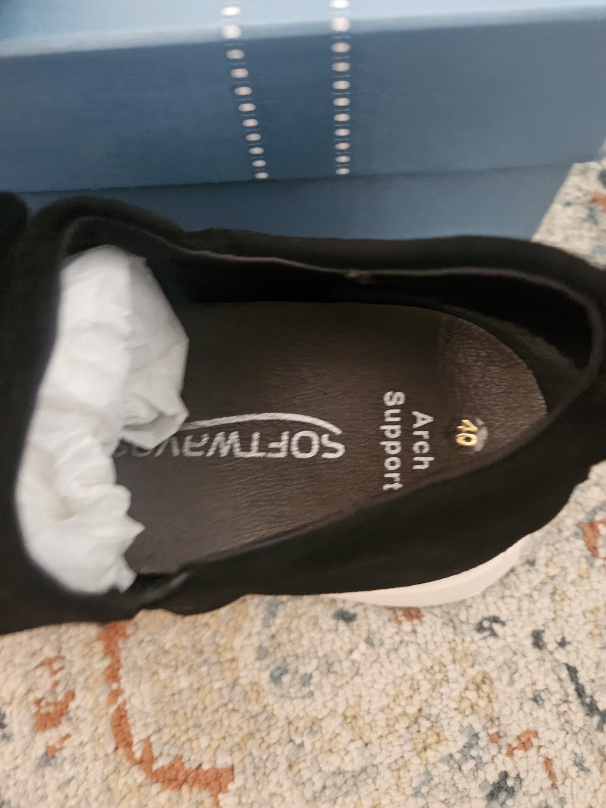 SoftWaves Arch Support Black Comfort Platform Slip-On Sneakers EU 40