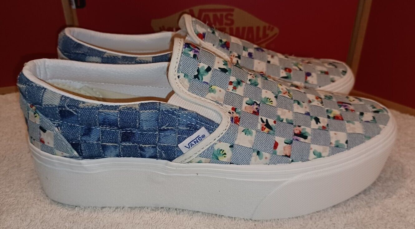 Vans Slip-On Stacked Woven Floral Platform Shoes – VN0A7Q5BB12